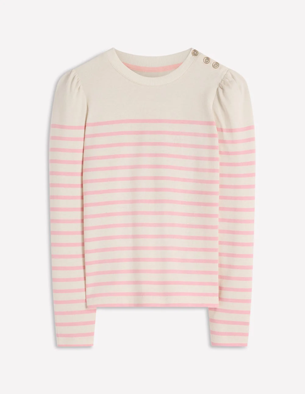 Button Shoulder Mariner-Spring Blossom Pink Stripe - Image 4