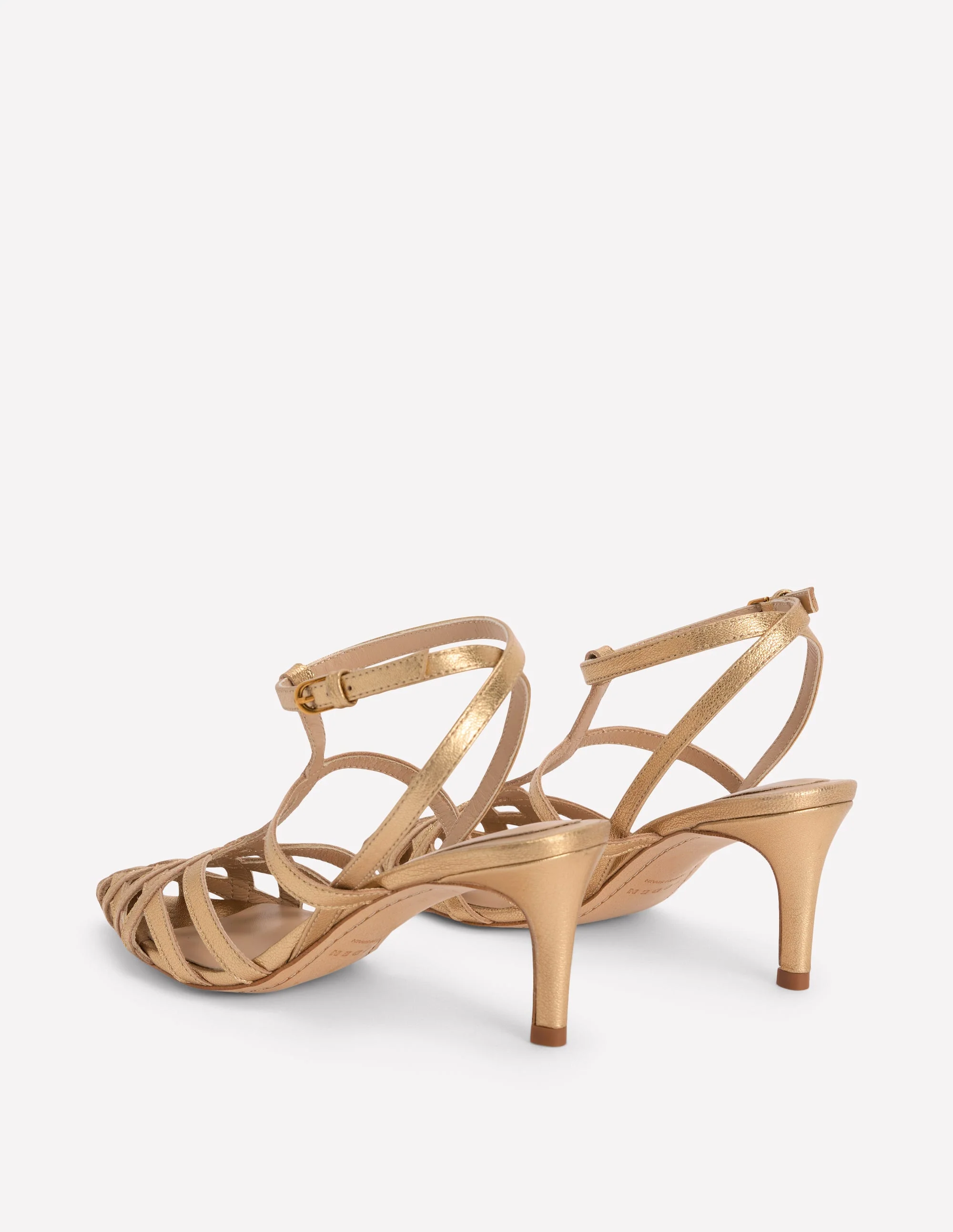 Cage Front Kitten Heels-Gold - Image 4