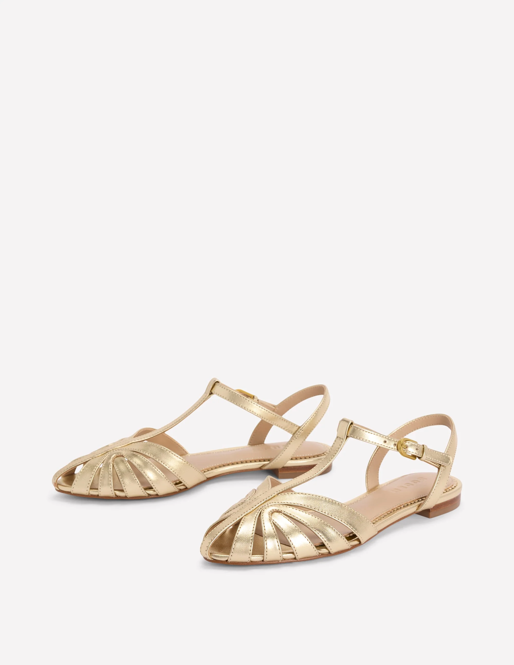 Caged Flat Sandal-Gold - Image 3