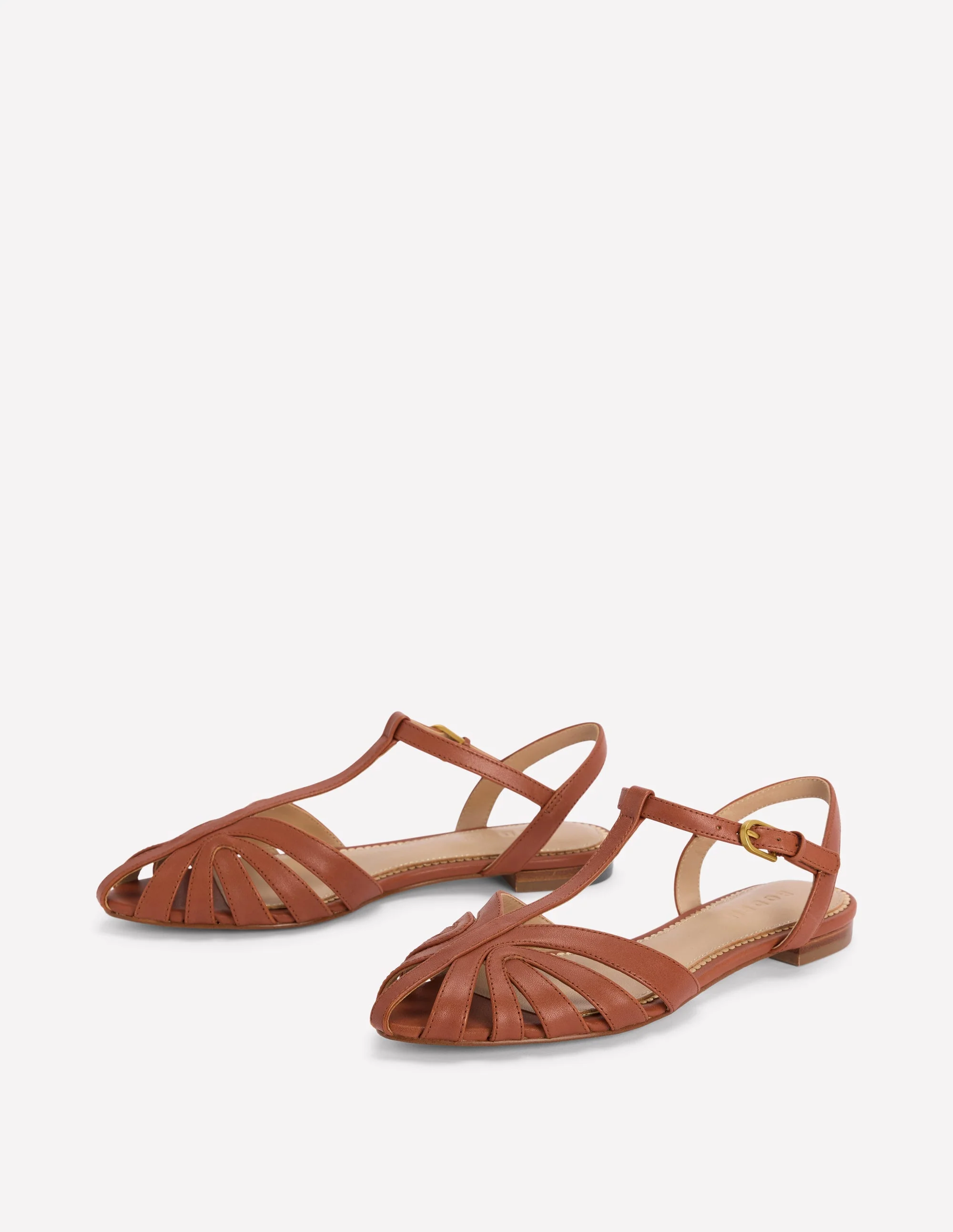 Caged Flat Sandal-Tan - Image 3