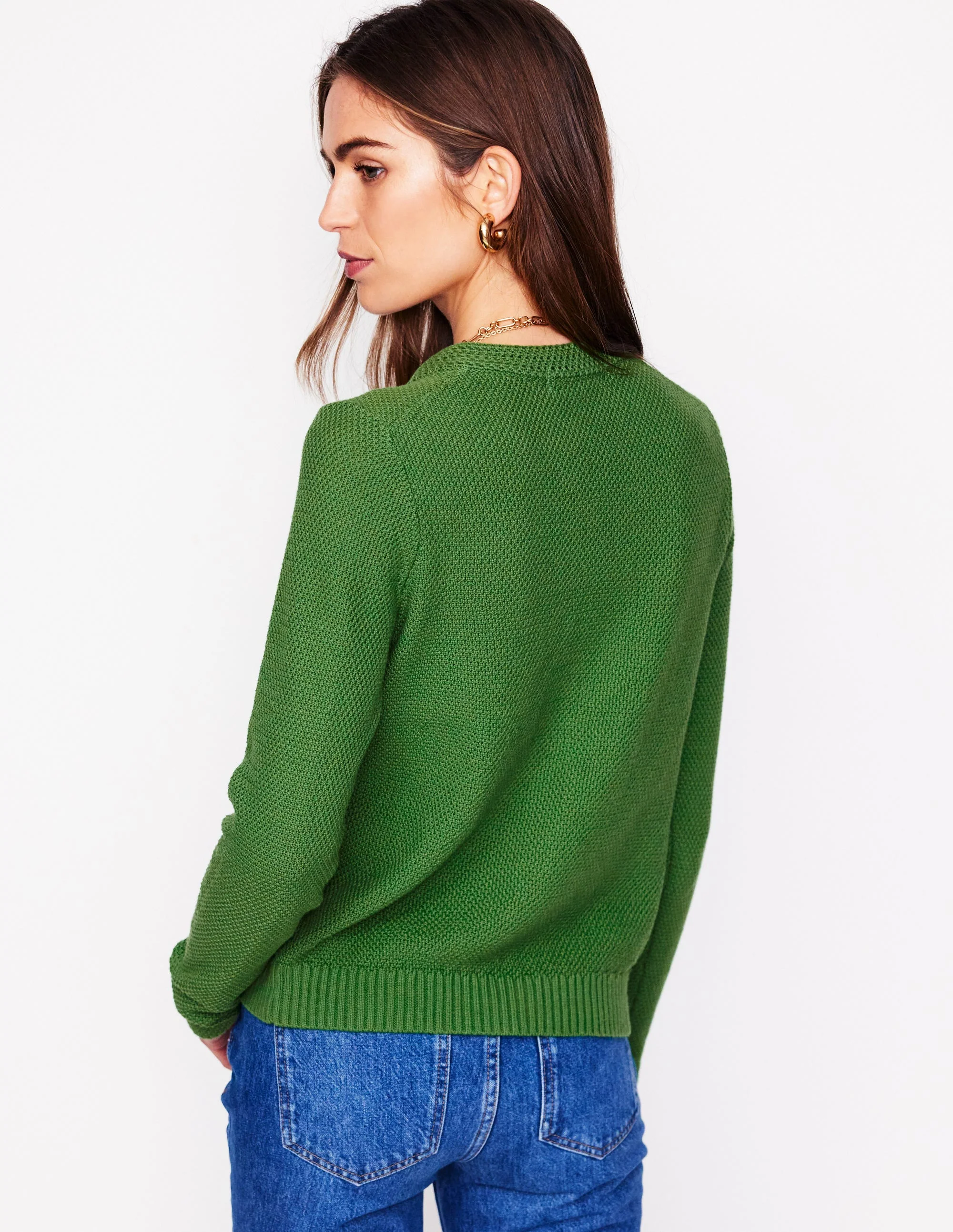 Callie Crochet Trim Cardigan-Paradise Green - Image 4