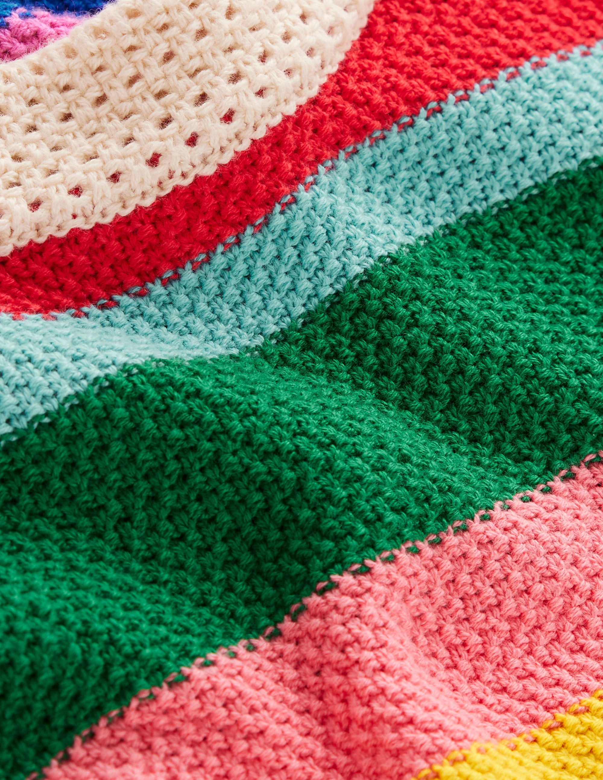 Callie Crochet Trim Jumper-Bright Rainbow Stripe Large - Image 8