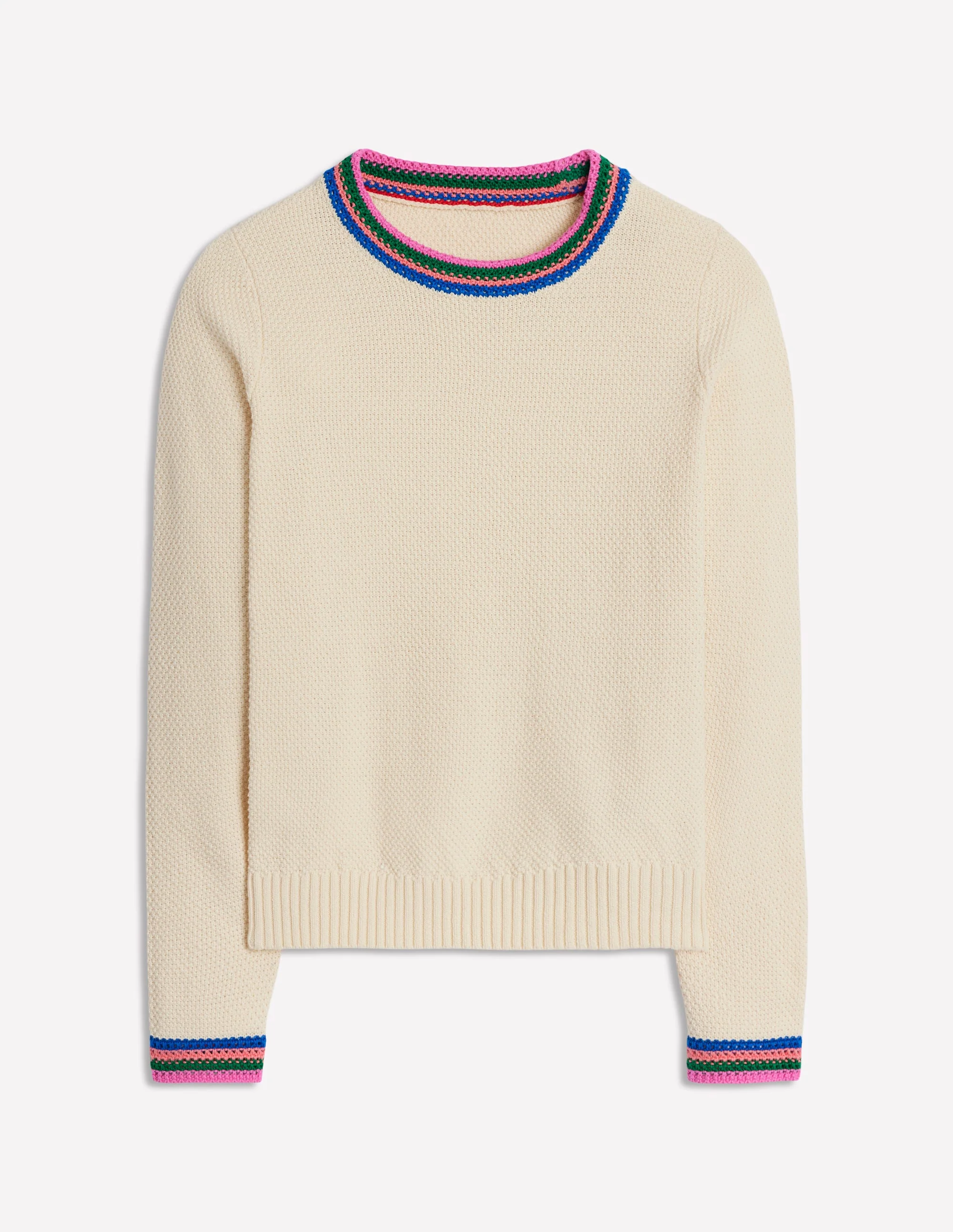 Callie Crochet Trim Jumper-Warm Ivory - Image 8