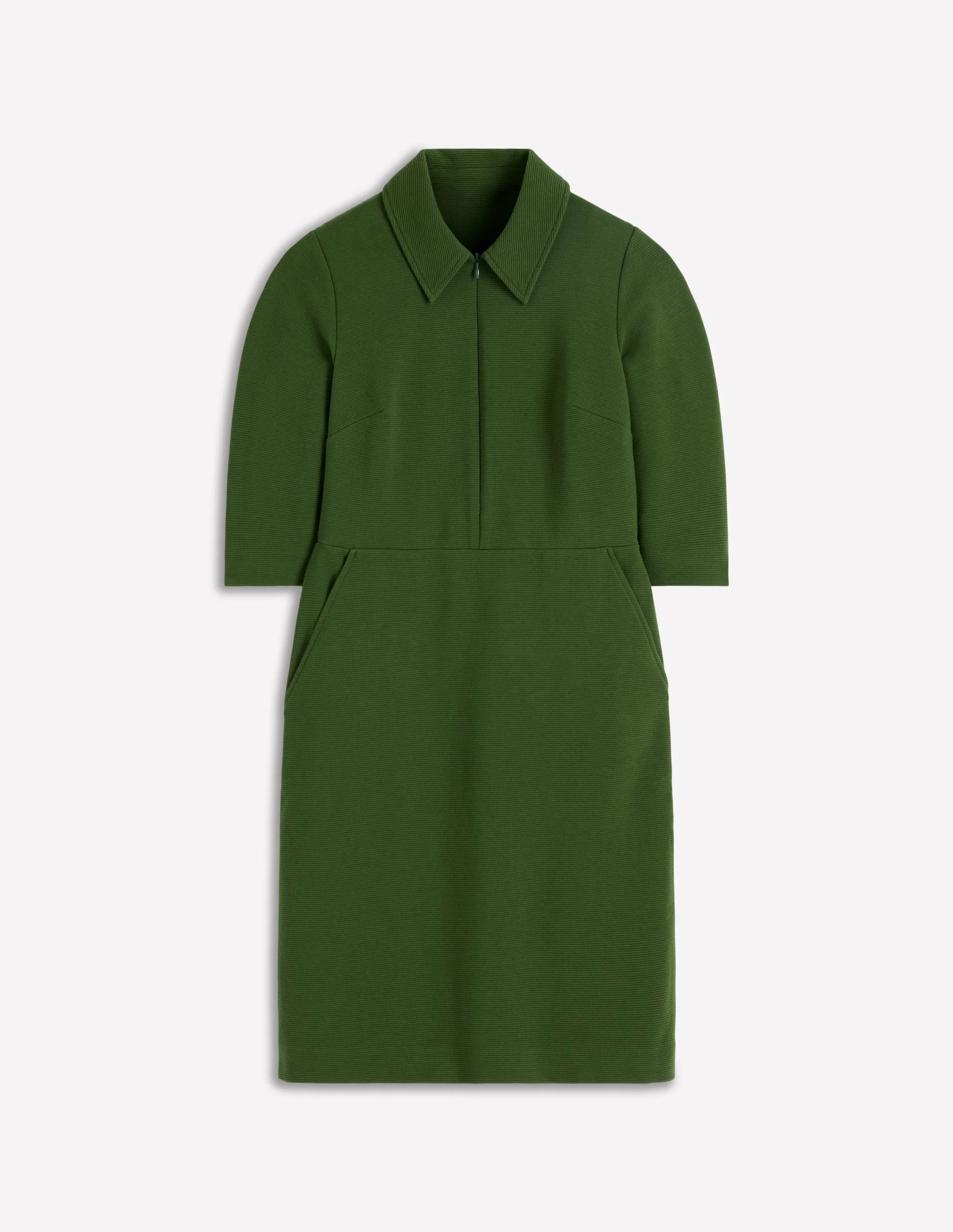 Cam Short Sleeve Ottoman Dress-Green Fir - Image 5