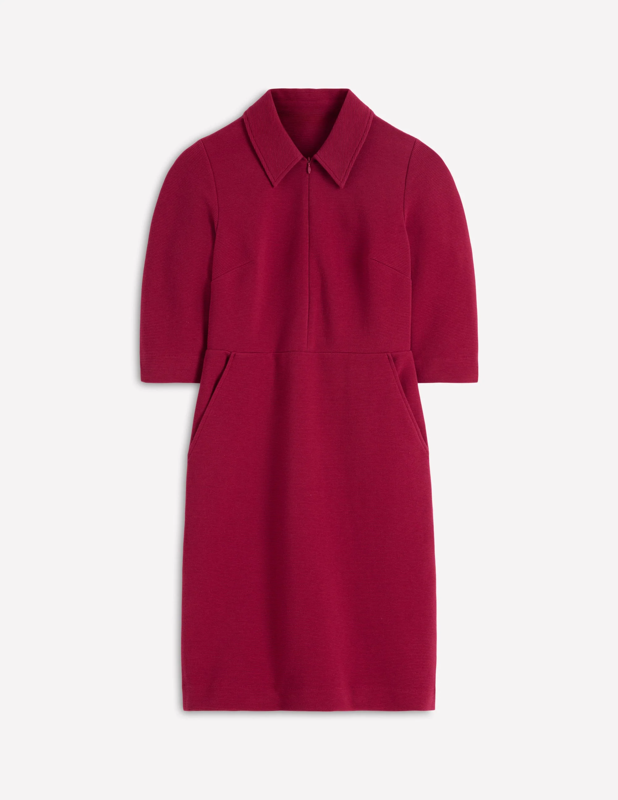 Cam Short Sleeve Ottoman Dress-Ruby Red - Image 5