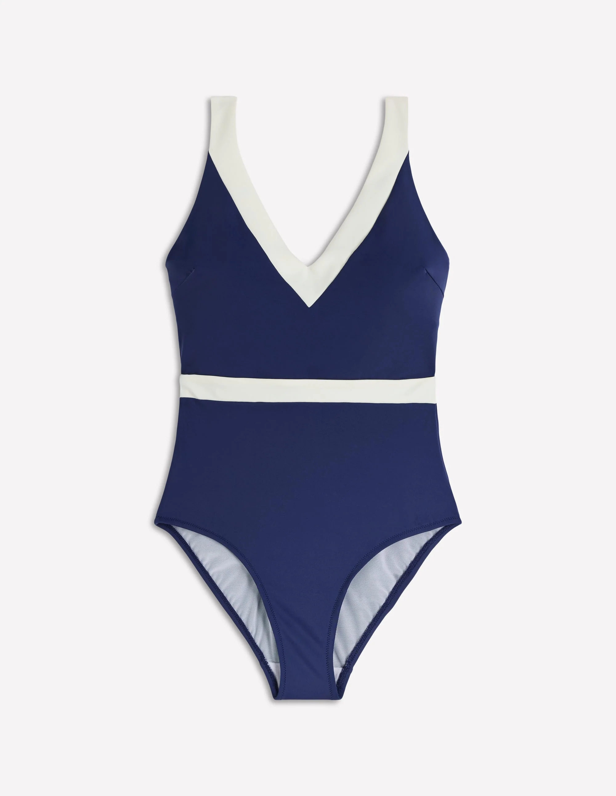 Campania Cross-back Swimsuit-Navy, Ivory Colourblock - Image 6