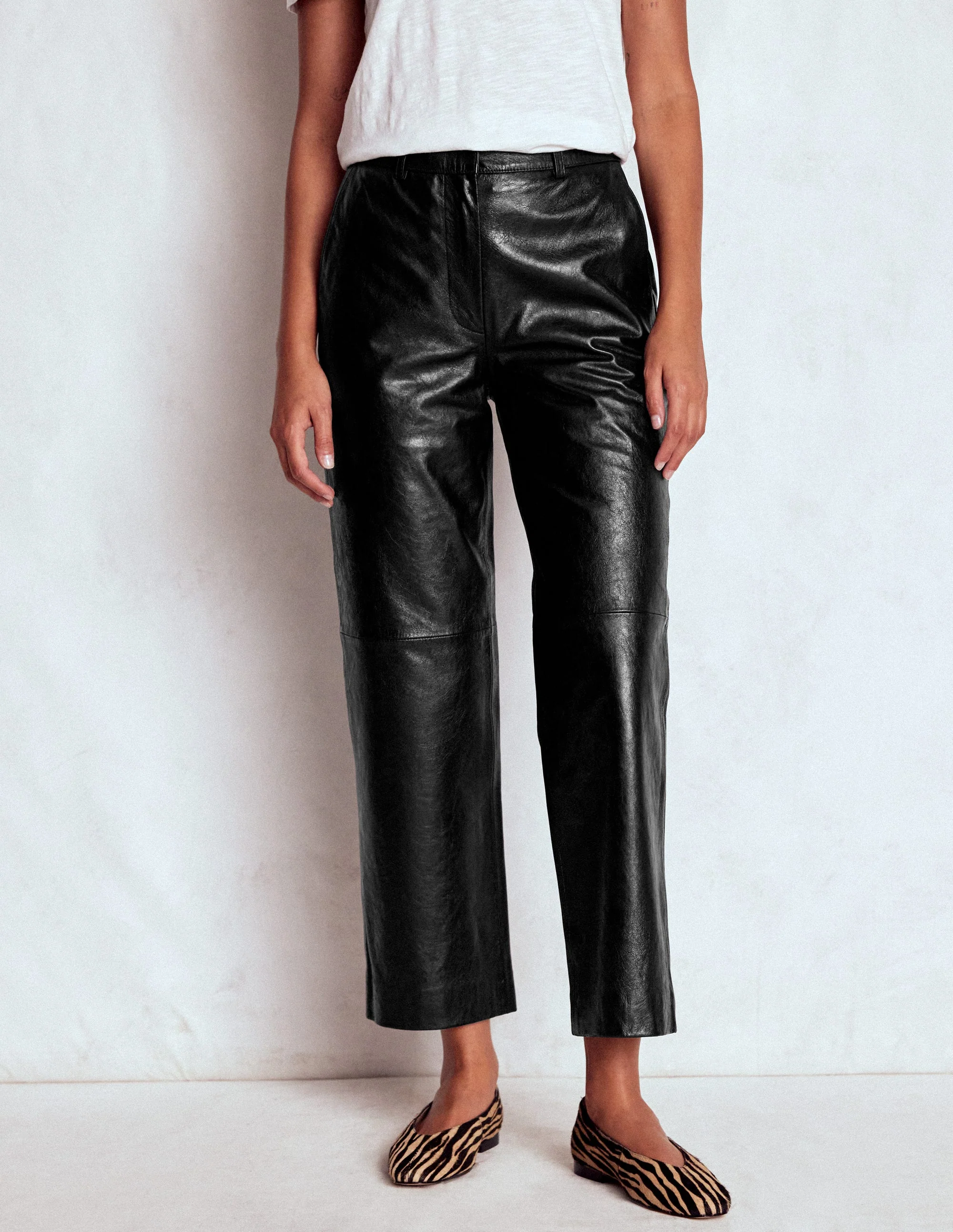 Canonbury Leather Trousers-BLACK - Image 4