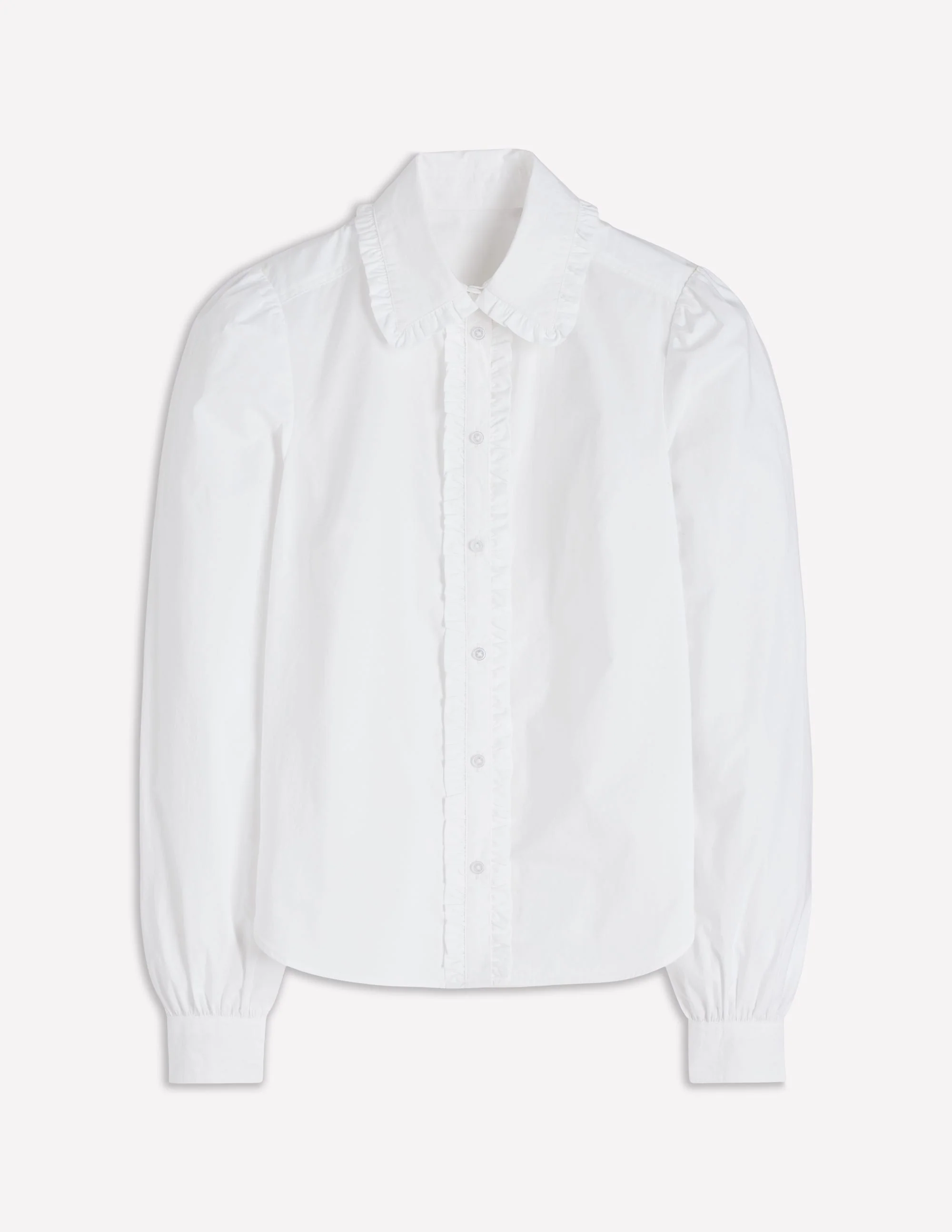 Cara Cotton Shirt-White Ruffle - Image 5