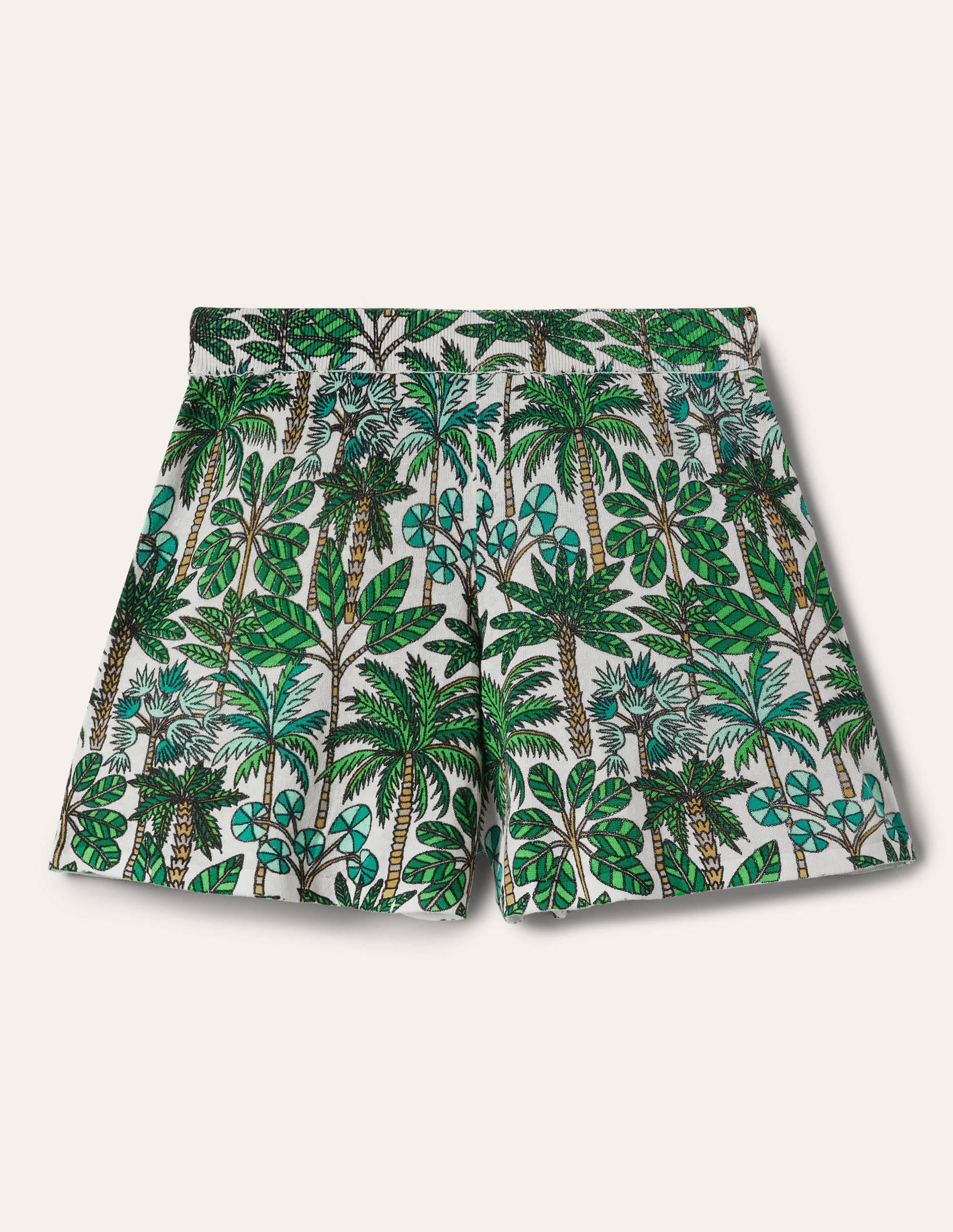 Cara Knitted Shorts-Ivory, Palm Forest - Image 5