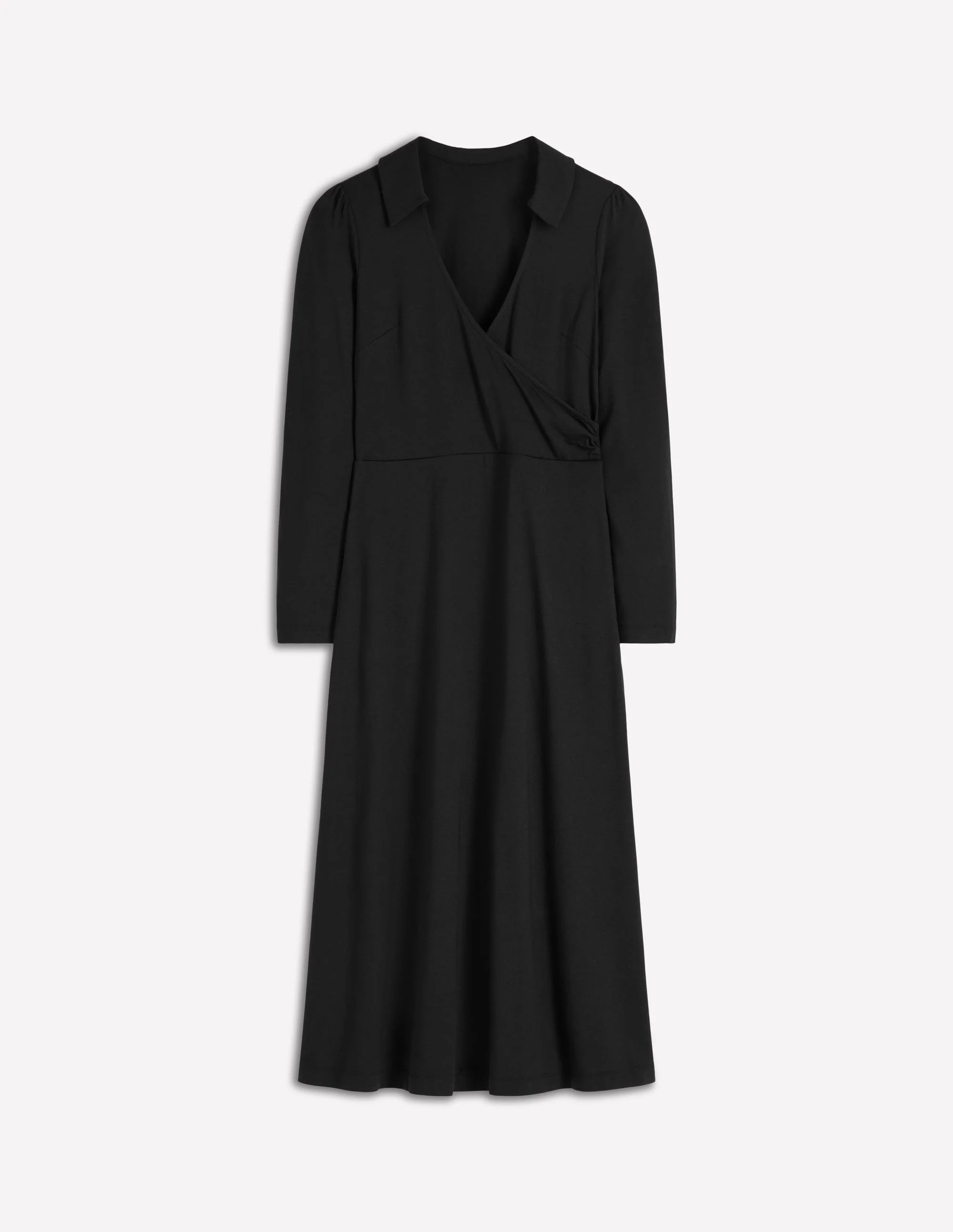 Carla Jersey Wrap Dress-Black - Image 5