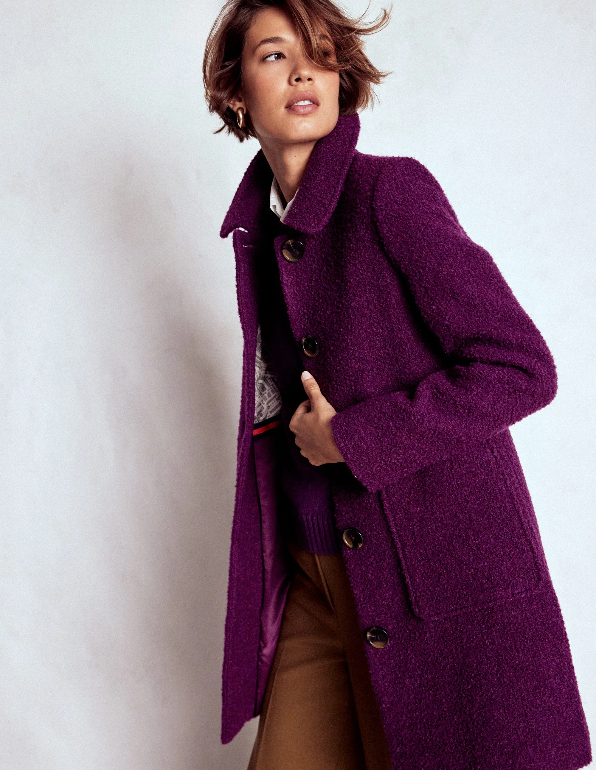 Carlisle Wool Coat-Plum Jam