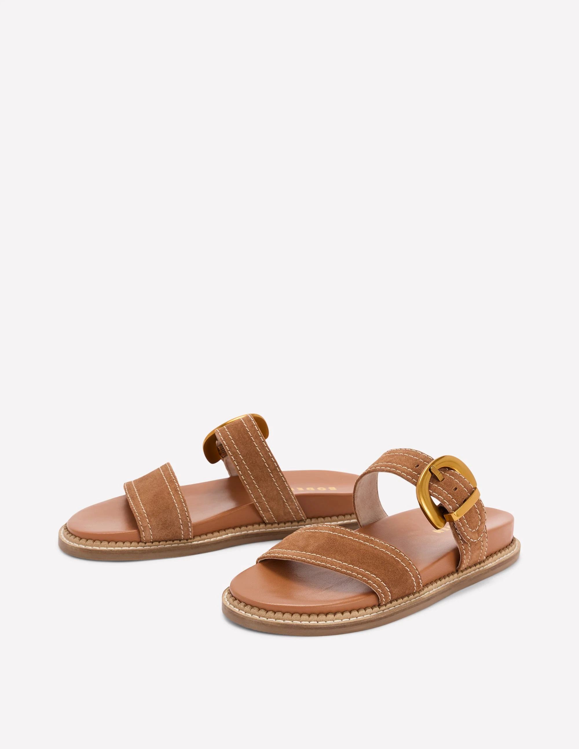 Caryl Double Strap Sandals-Tan - Image 4