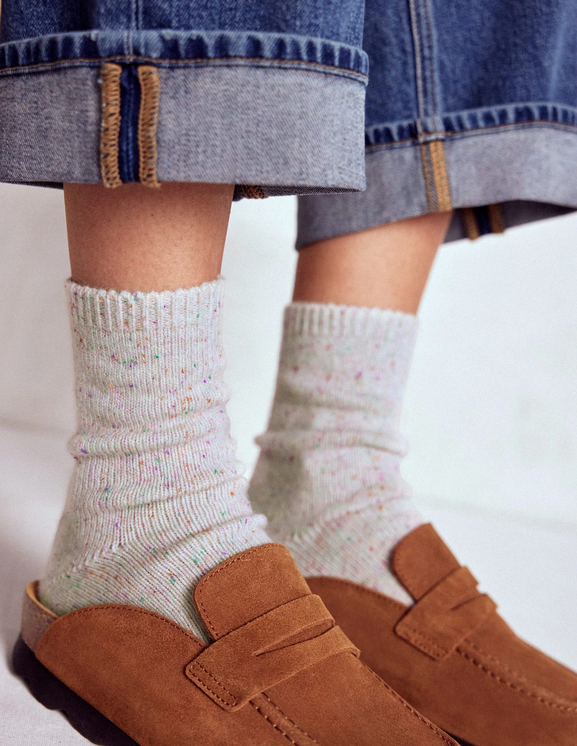 Cashmere Socks-Nepped Ivory - Image 2