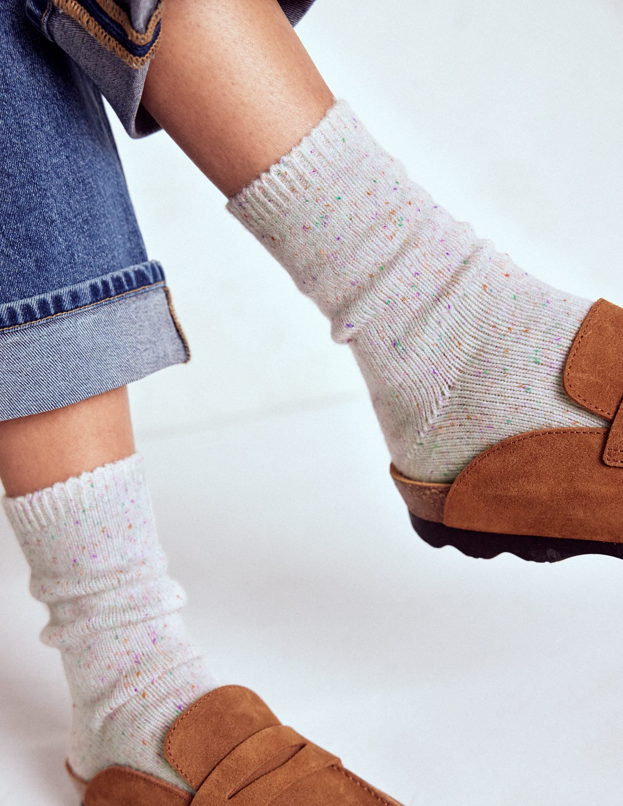 Cashmere Socks-Nepped Ivory - Image 3