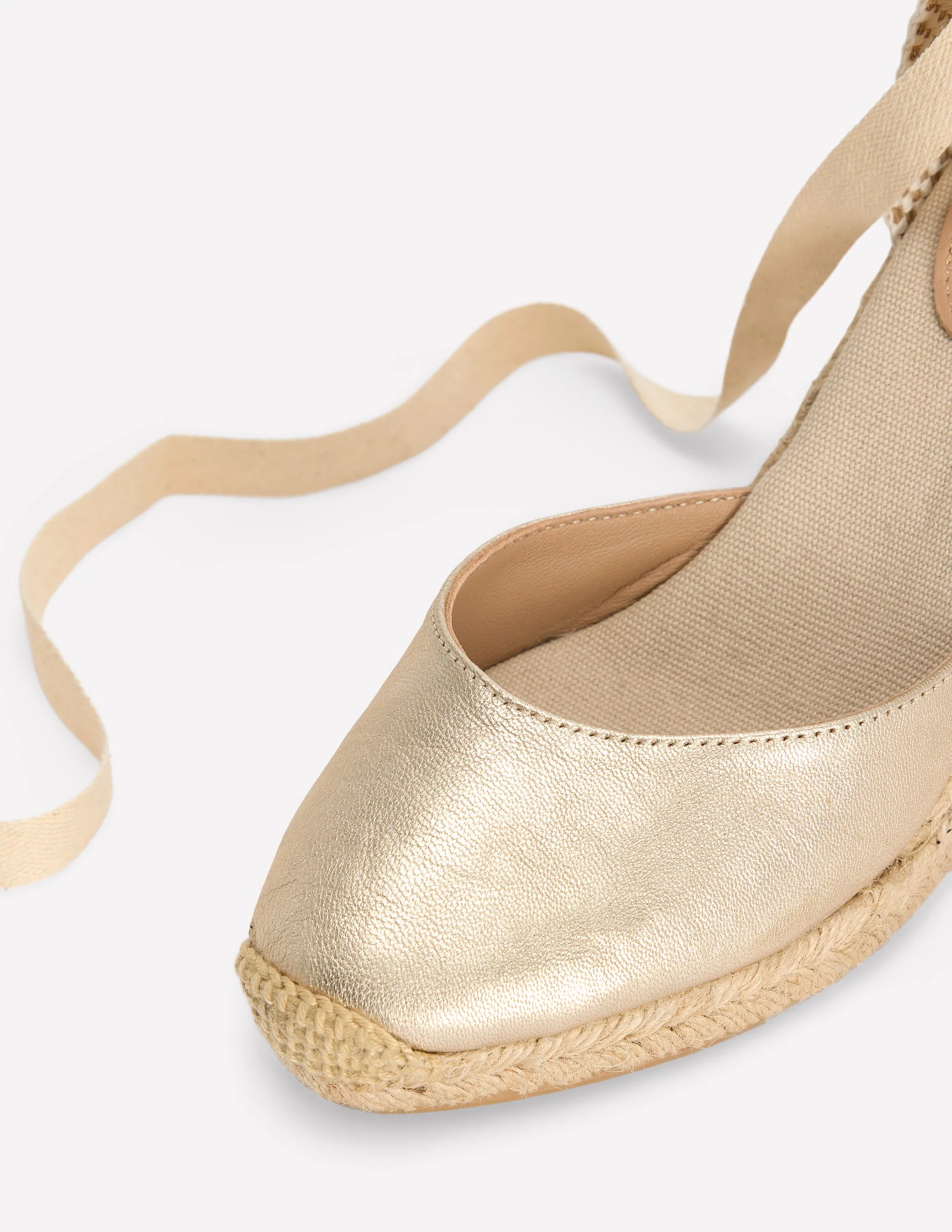 Cassie high wedge espadrille-Gold - Image 3