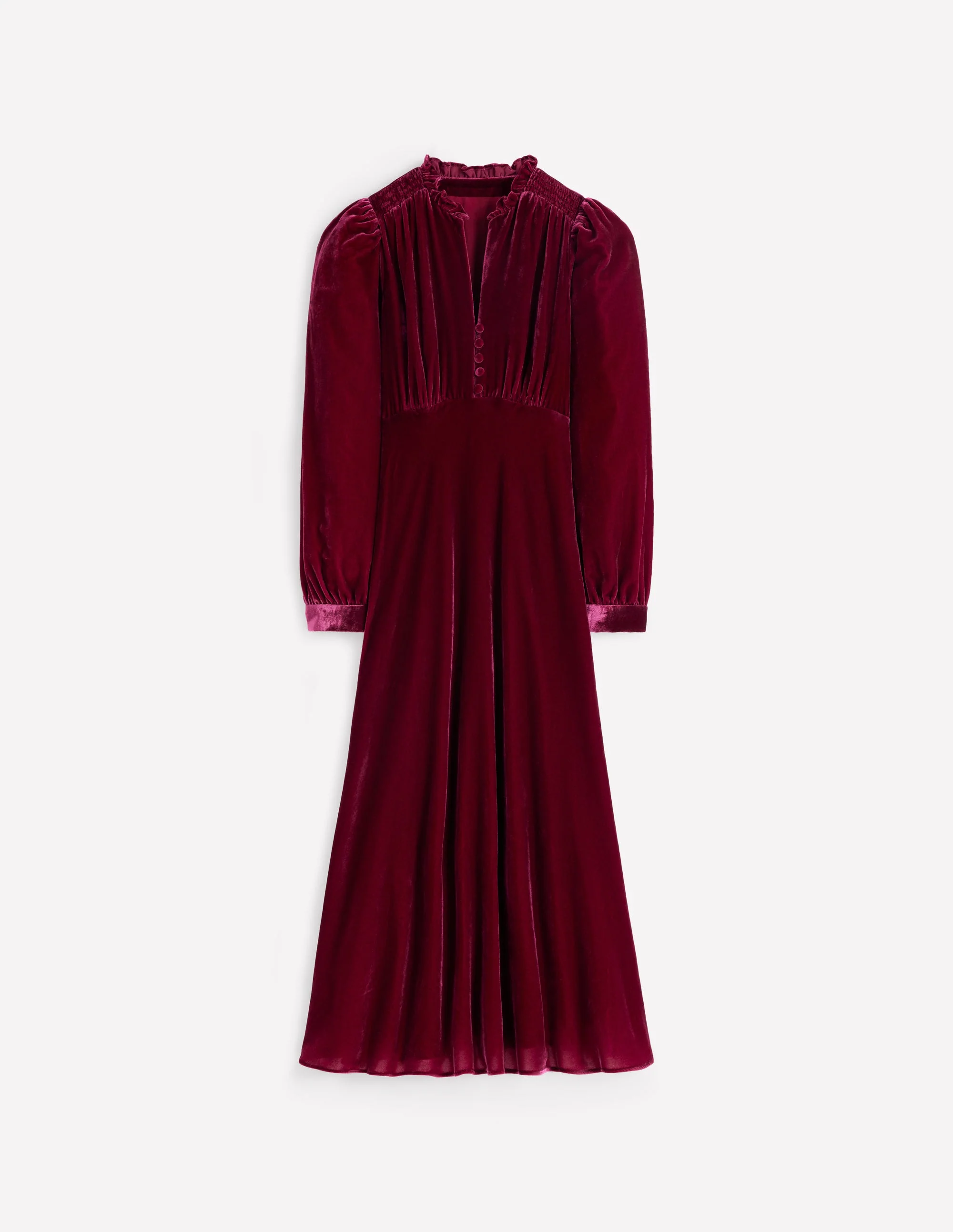 Cassie Velvet Tea Dress-Ruby Red - Image 6