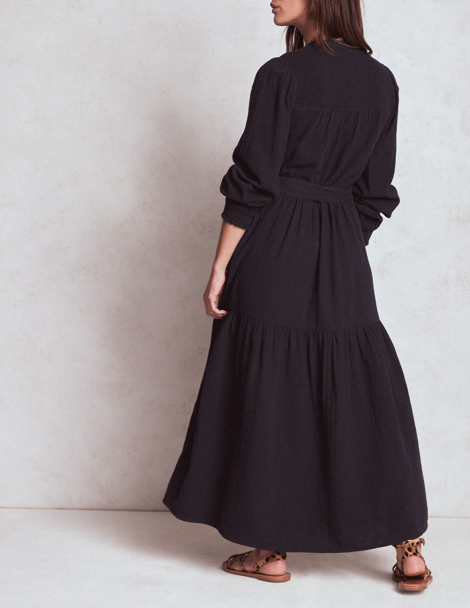 Cecily Double Cloth Midi Dress-Midnight Blue - Image 4