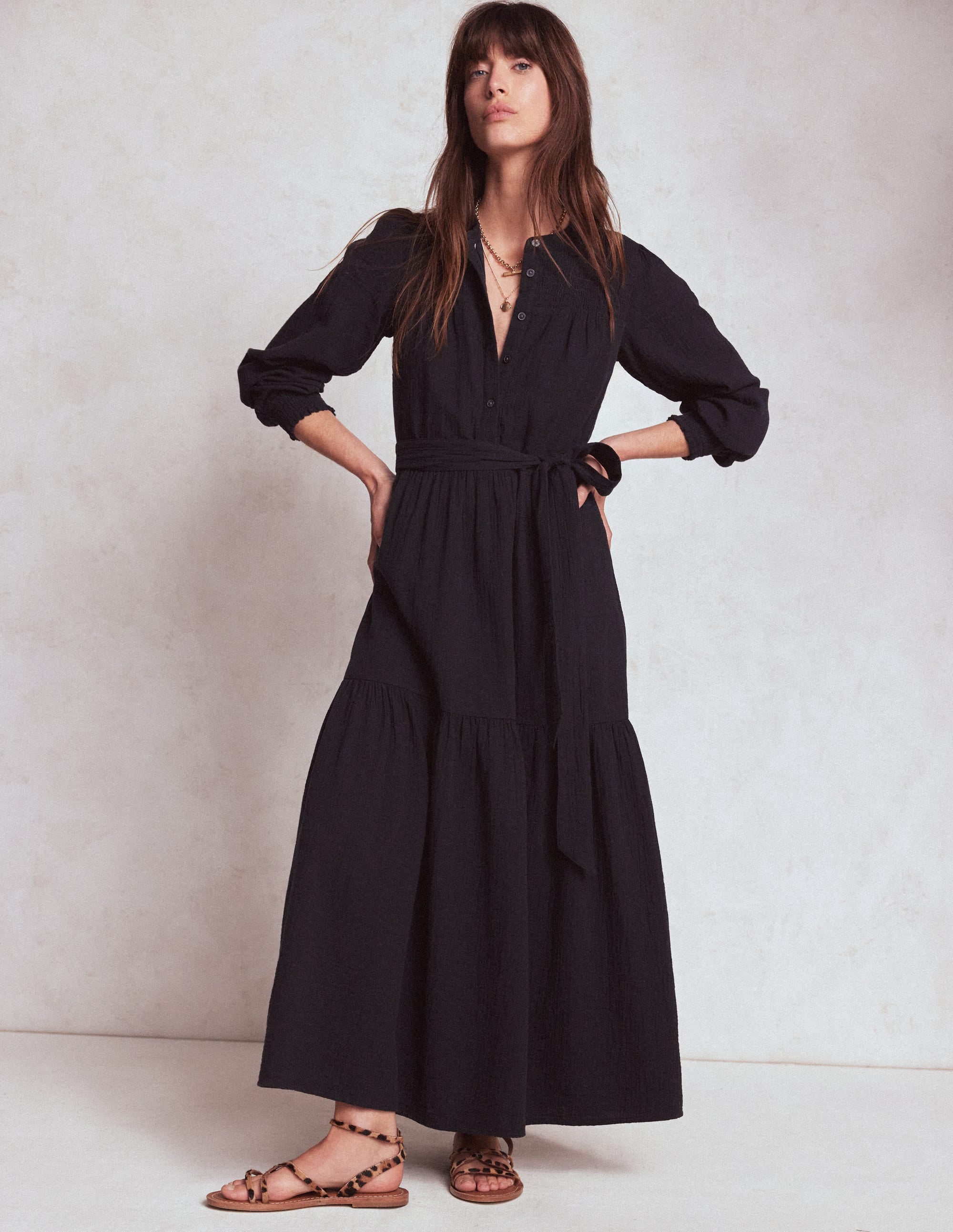 Cecily Double Cloth Midi Dress-Midnight Blue - Image 5