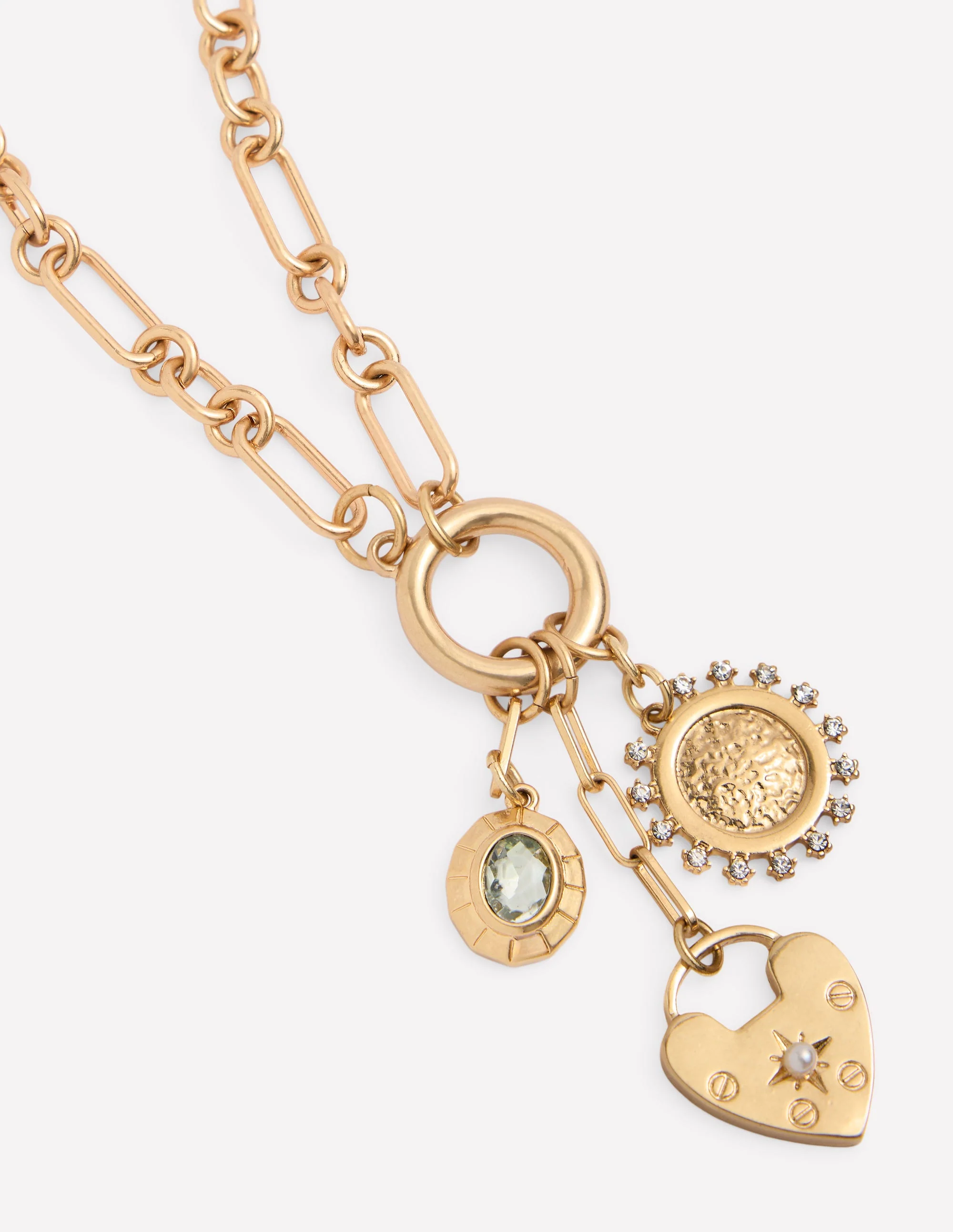 Chain Charm Necklace-Gold Colour - Image 3