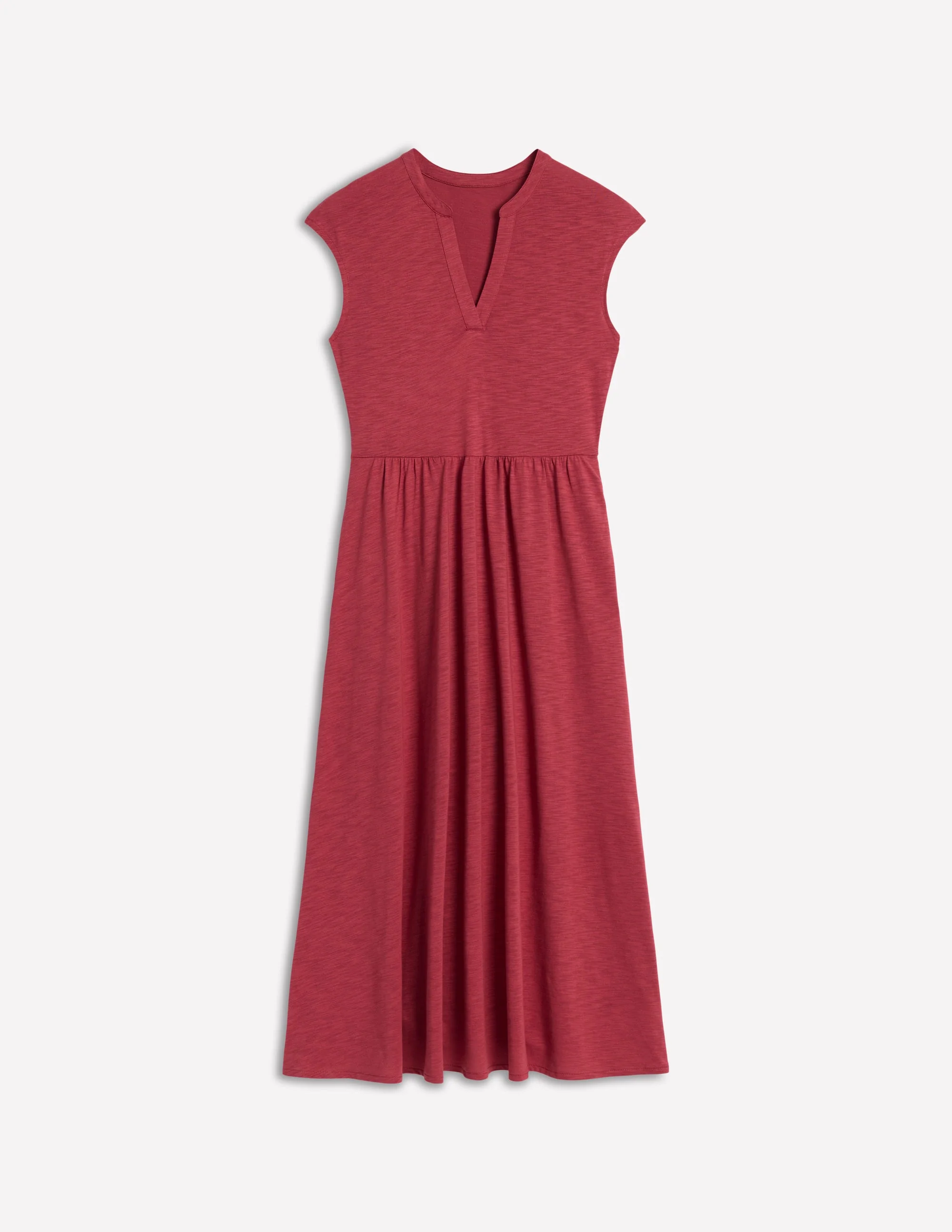 Chloe Jersey Midi Dress-Terracotta Red - Image 6