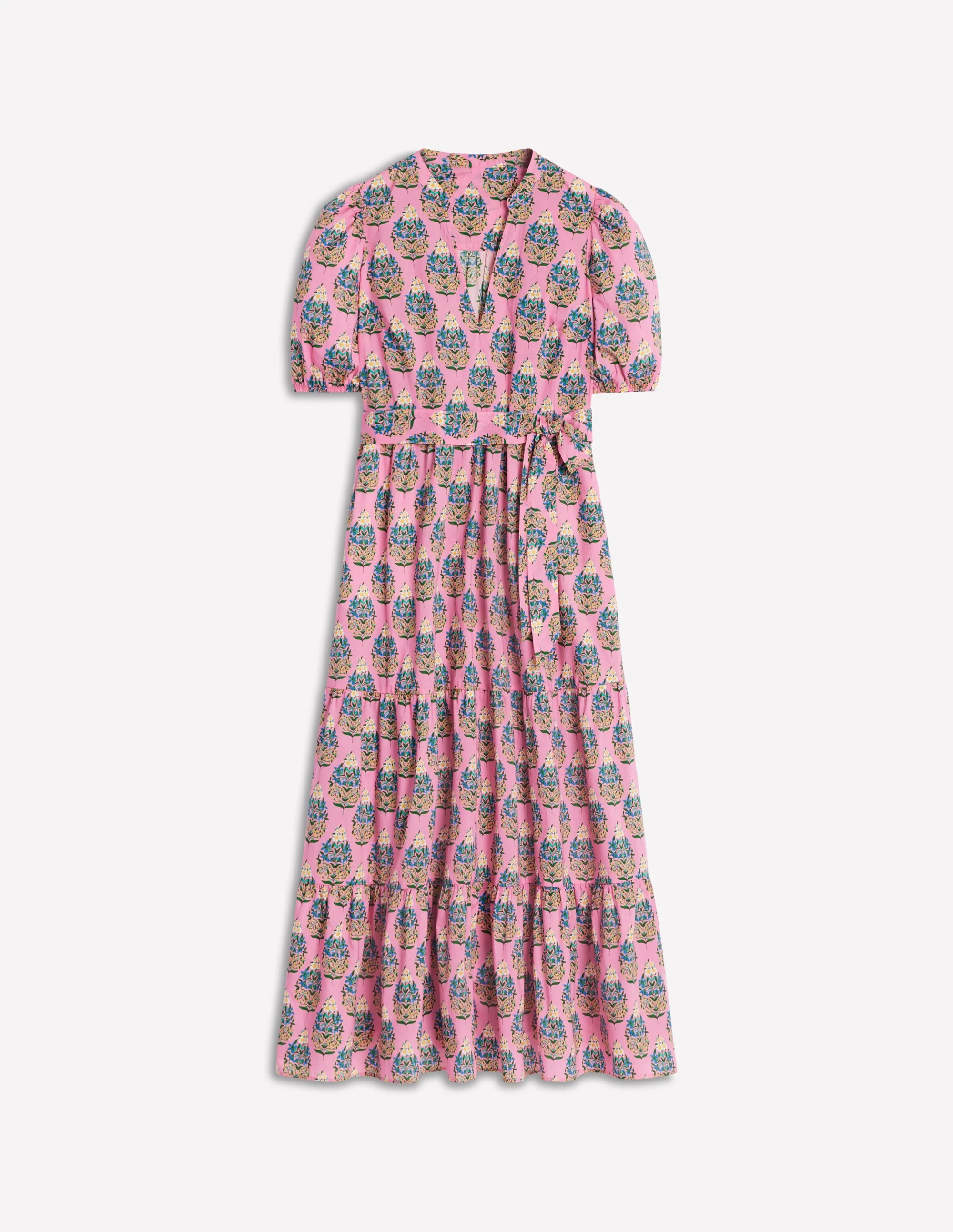 Christabel Cotton Midi Dress-Pink, Wildflower Bouquet - Image 8