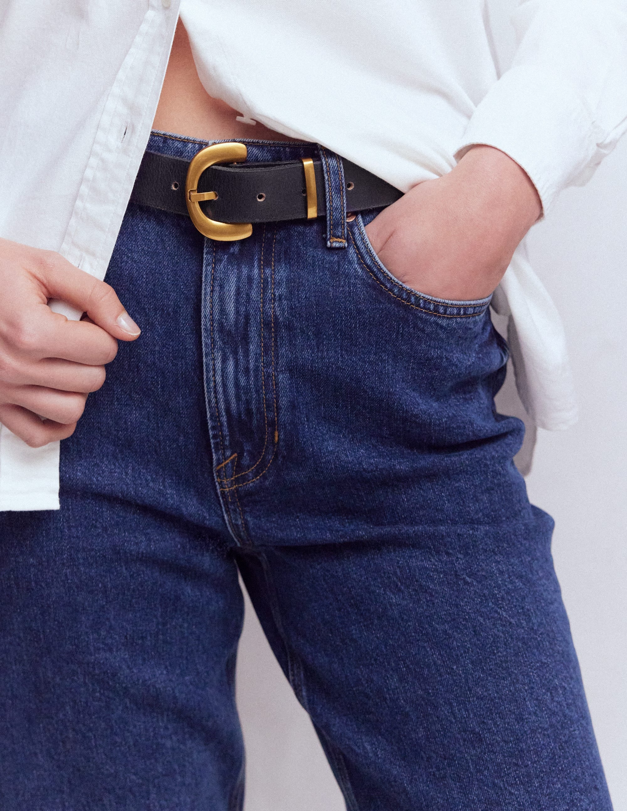 Chunky Buckle Belt-Navy - Image 2