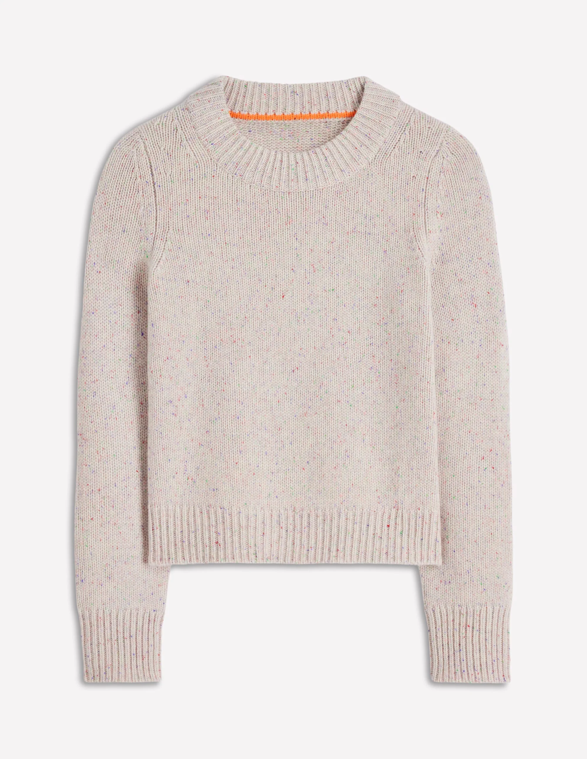 Chunky Cashmere Jumper-Ivory, Multi Neps - Image 6