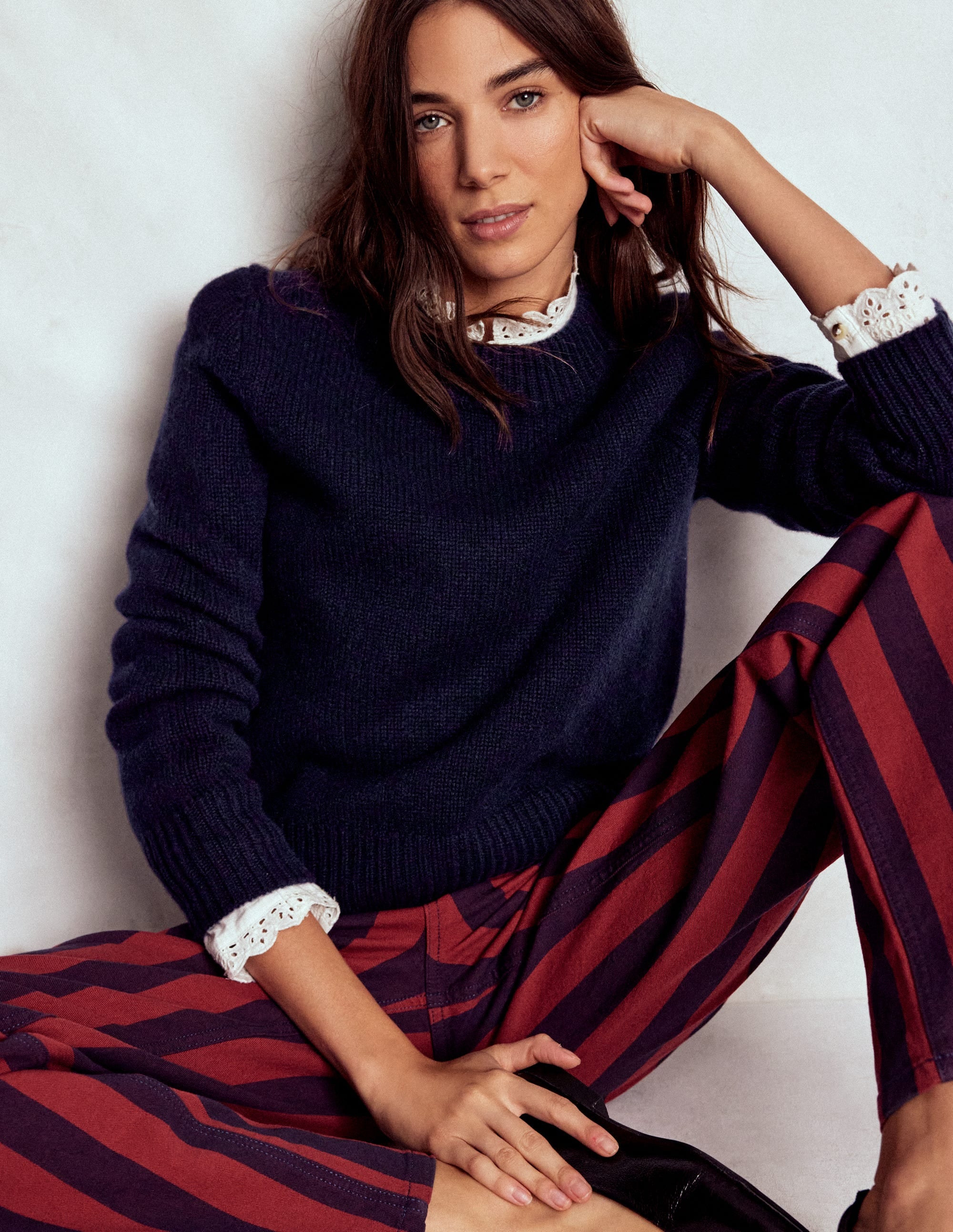 Chunky Cashmere Jumper-Navy