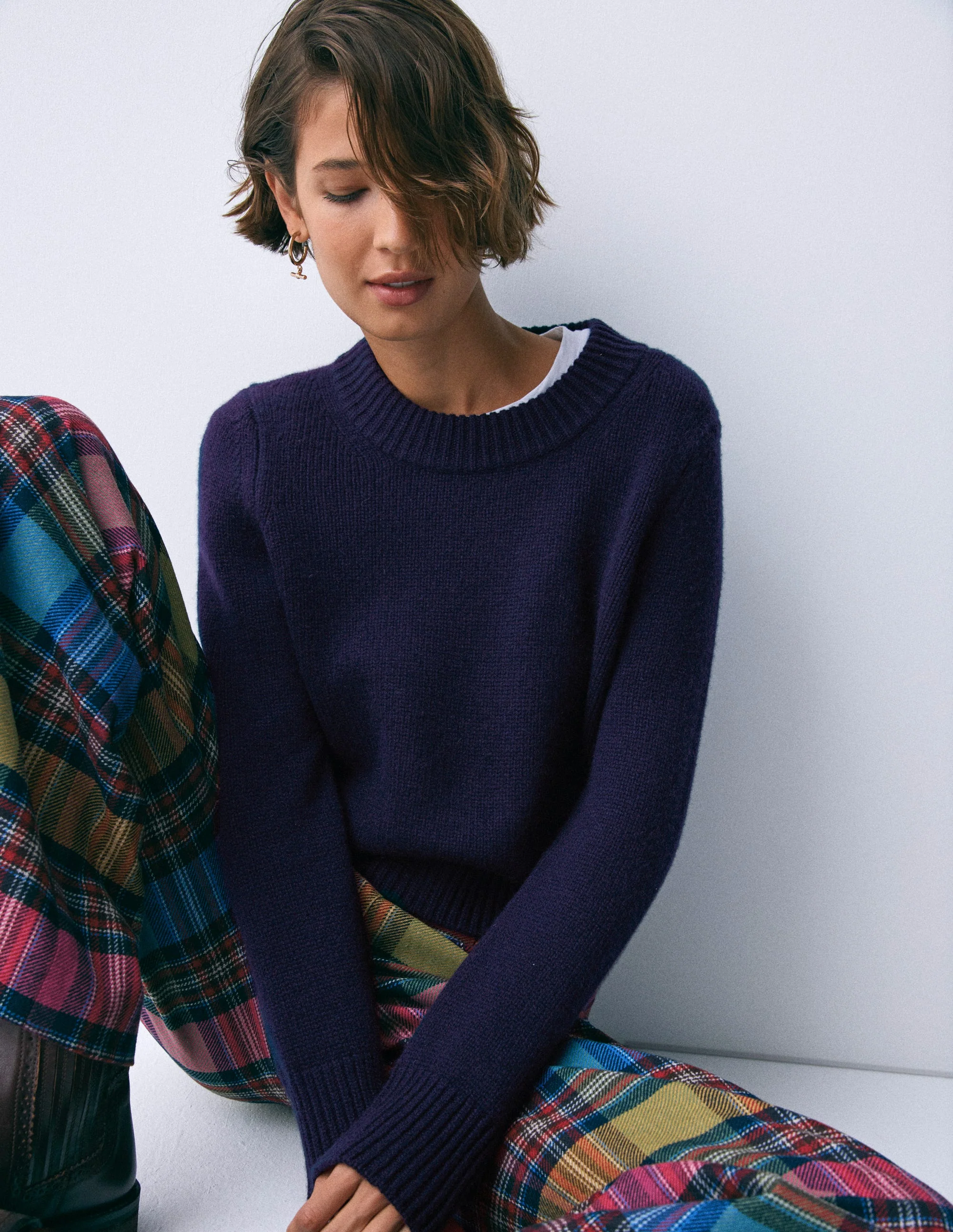 Chunky Cashmere Jumper-Navy - Image 6