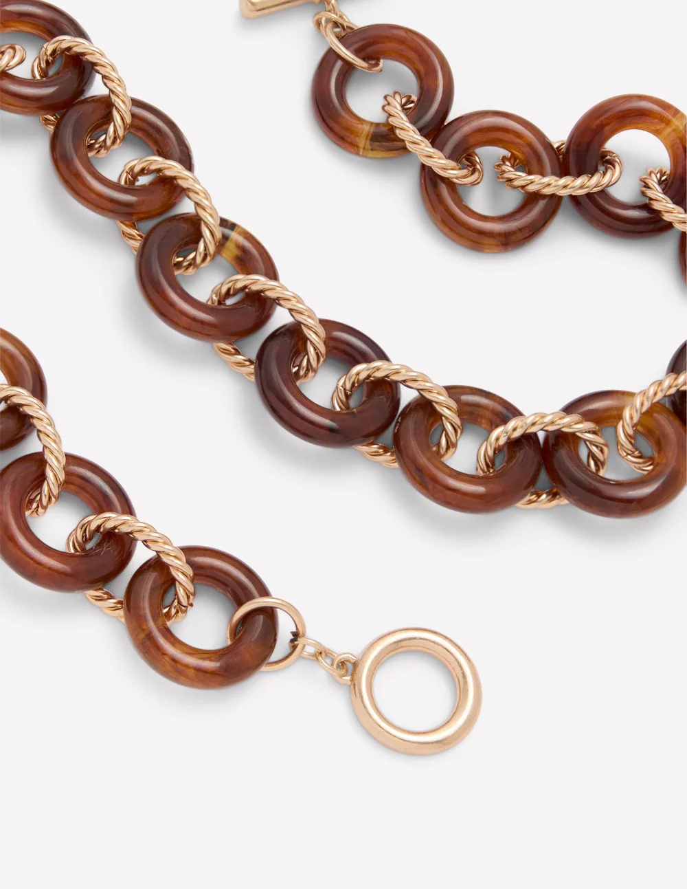 Chunky Resin Chain Necklace-Brown - Image 3