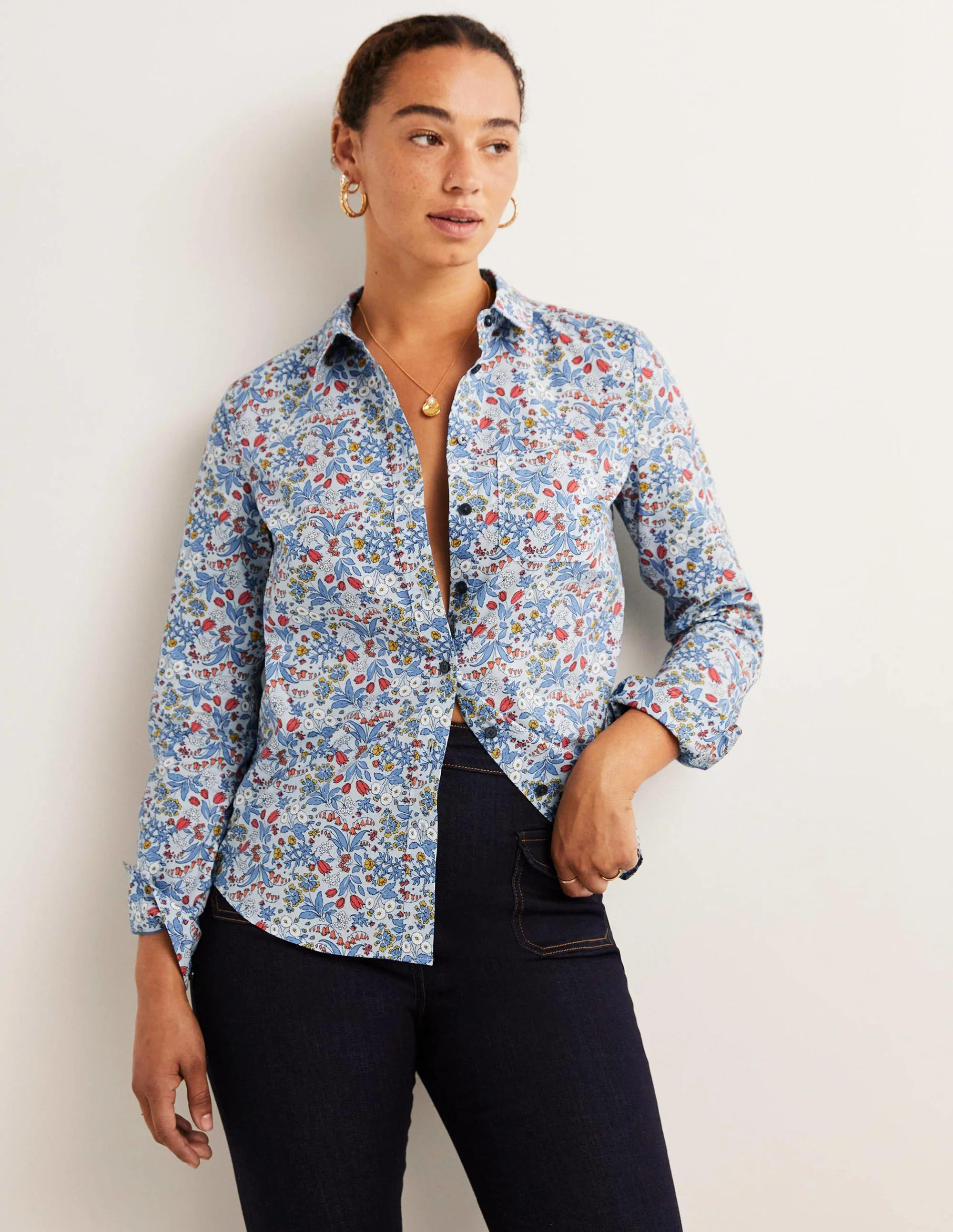 Classic Cotton Shirt-Surf, Wildflower - Image 4