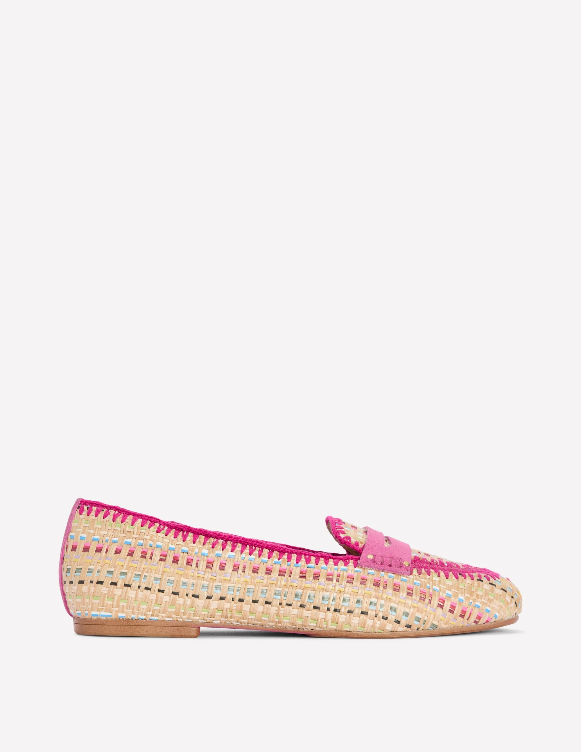 Classic Penny Loafers-Multi Raffia