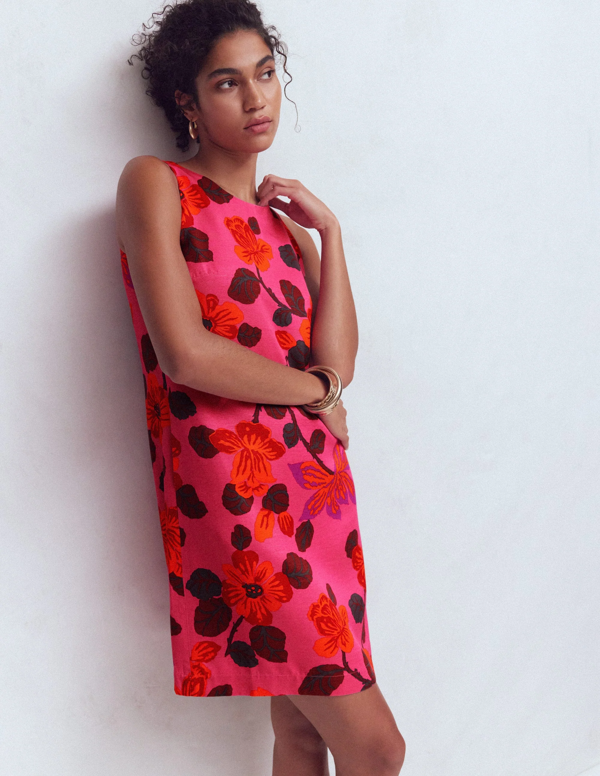 Classic Shift Dress-Pink, Elaborate Blossom - Image 6