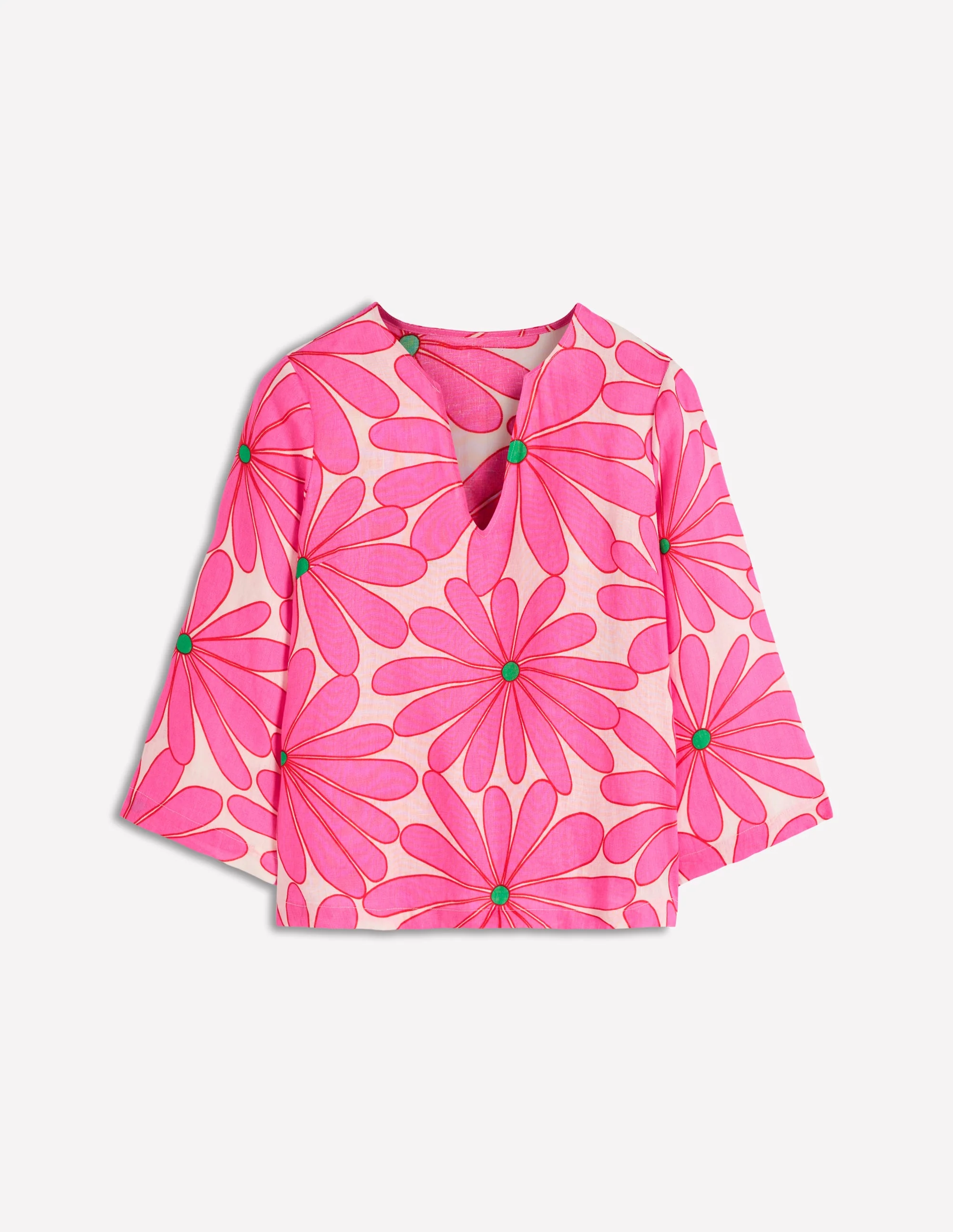 Cleo Linen Top-Pink, Daisy Blossom - Image 6