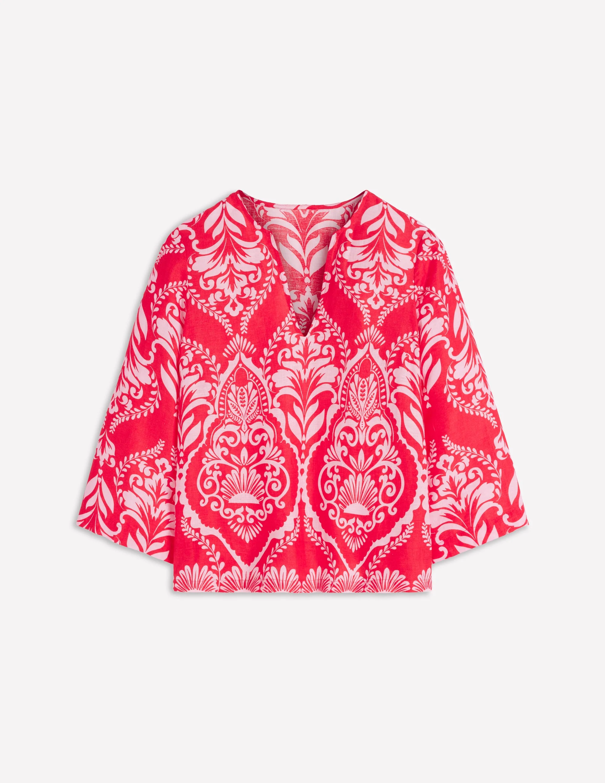 Cleo Linen Top-Red, Ornamental Garden - Image 6