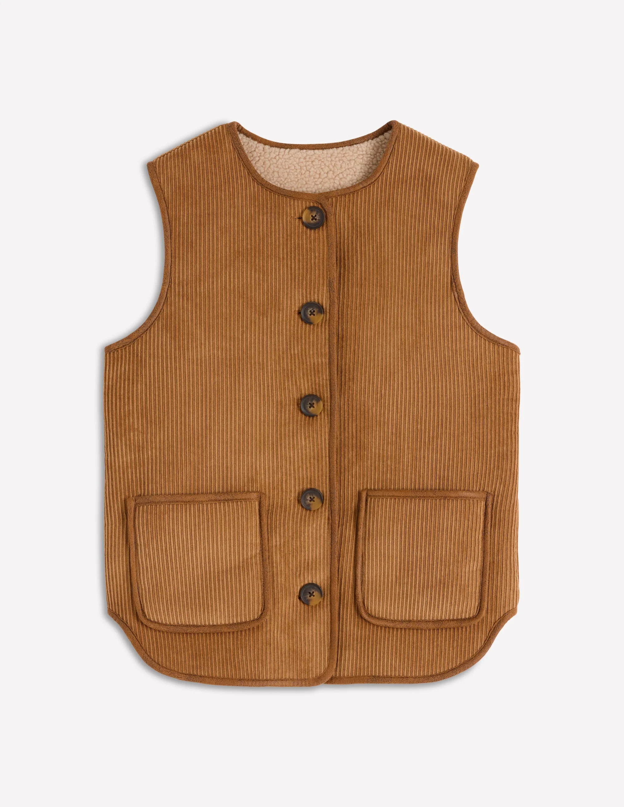 Clerkenwell Reversible Gilet-Hazelnut Brown, Natural - Image 6