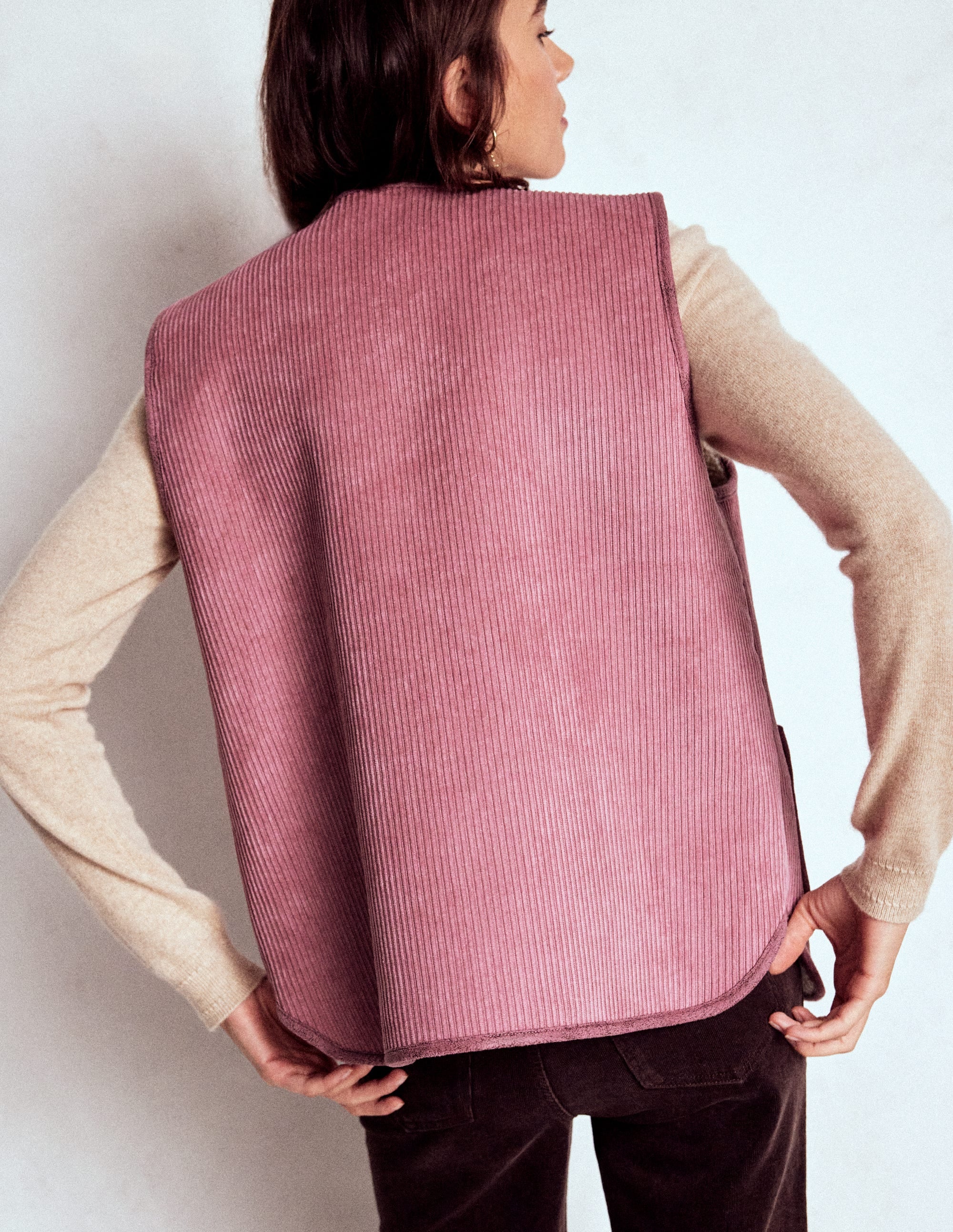 Clerkenwell Reversible Gilet-Light Pink, Natural - Image 3