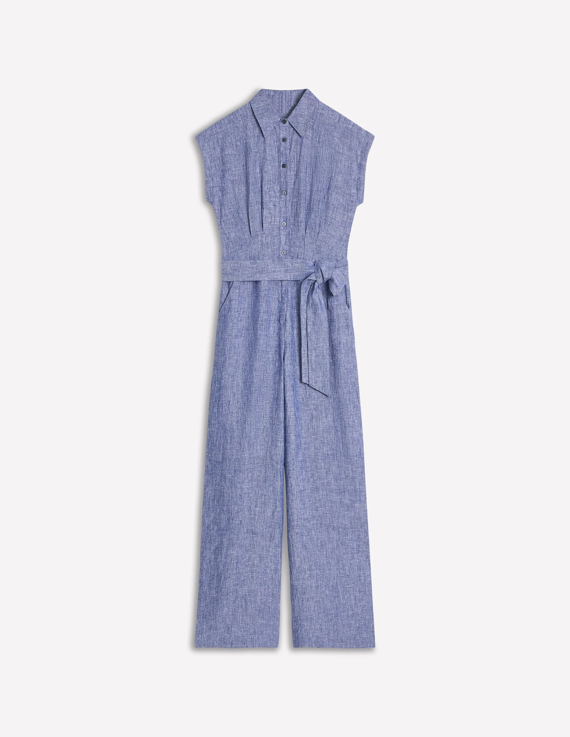 Colette Linen Jumpsuit-Authentic Blue Chambray - Image 6