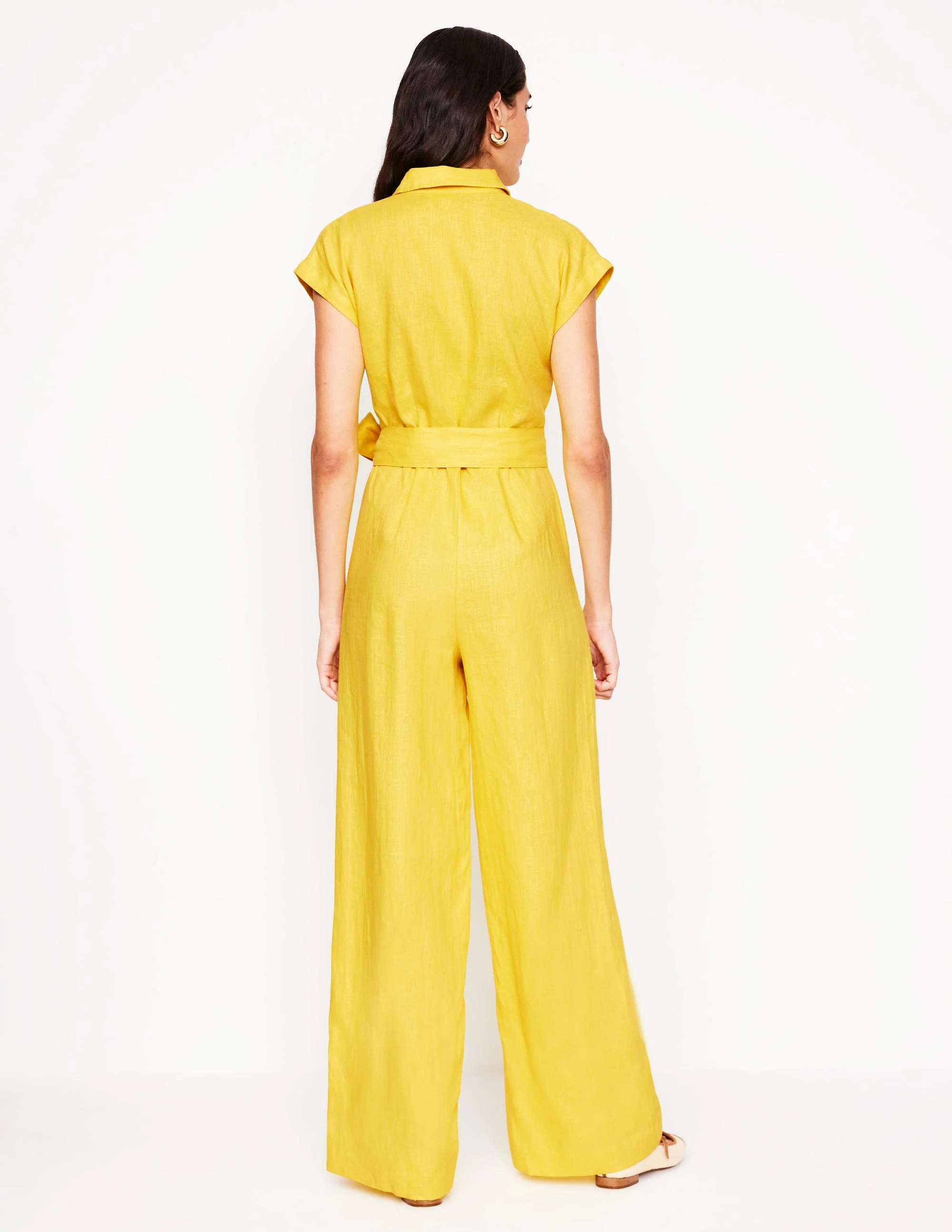 Colette Linen Jumpsuit-Pineapple Yellow - Image 3