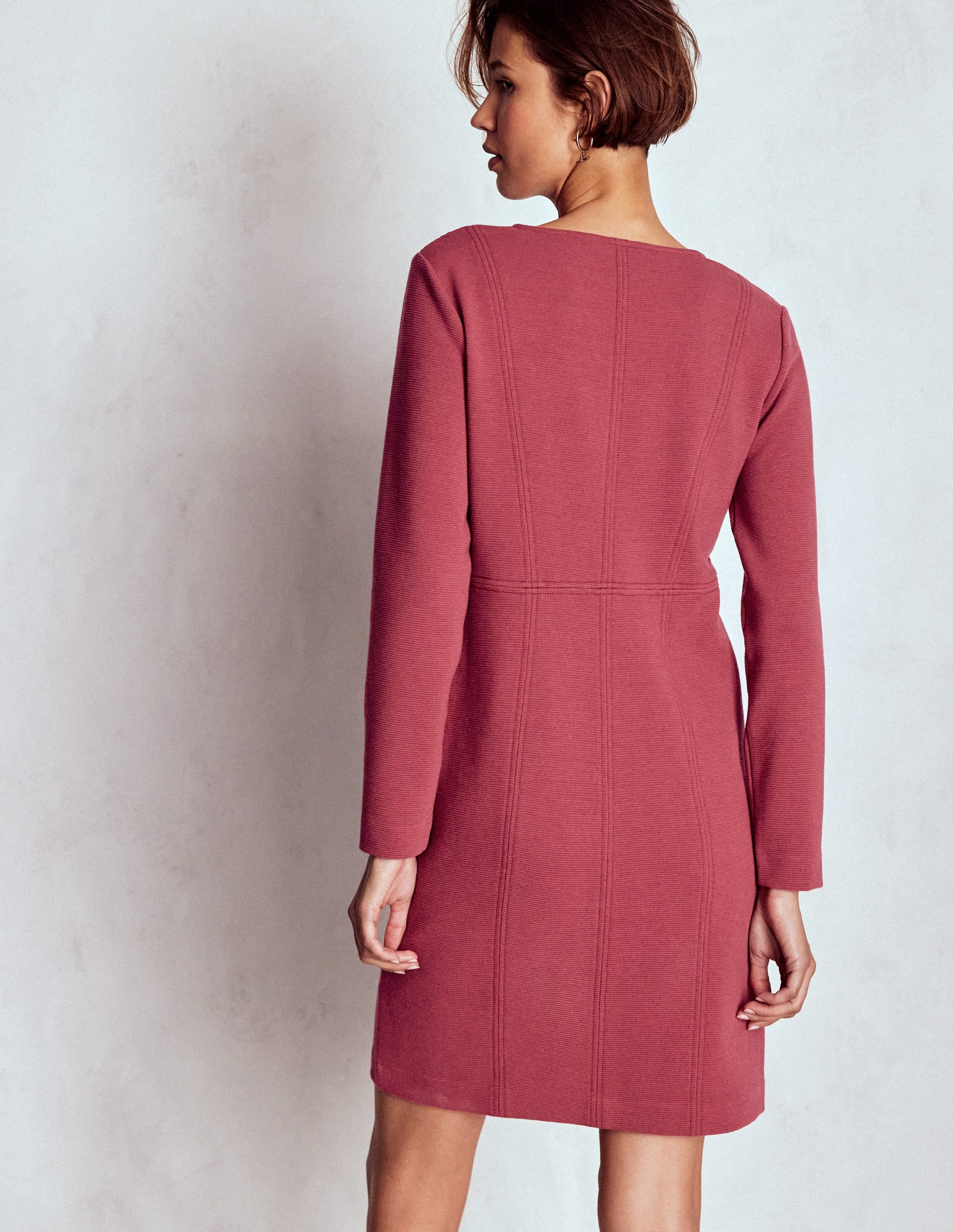 Colette Ottoman Shift Dress-Ruby Red - Image 3
