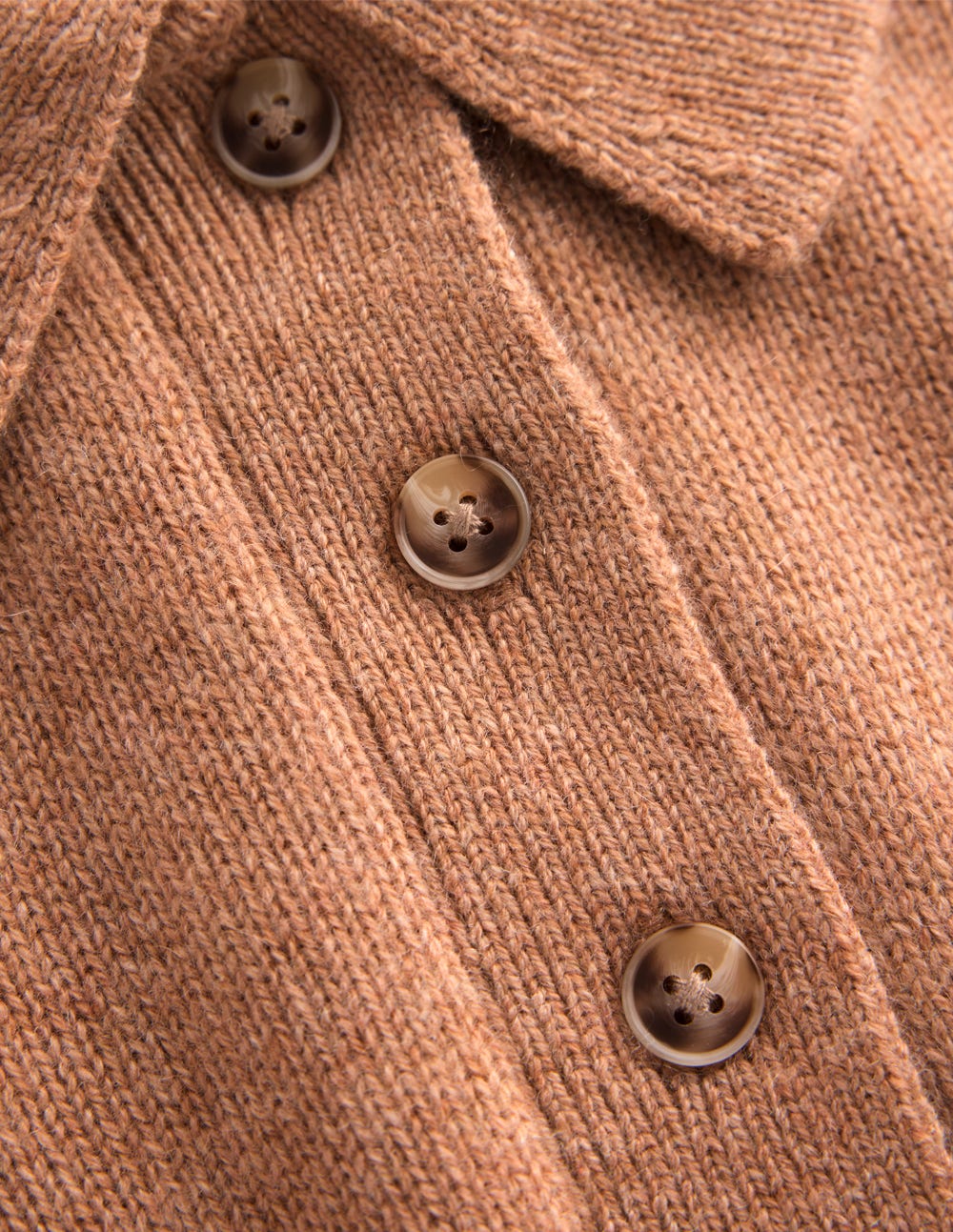 Collared Cashmere Jumper-Camel Melange - Image 6
