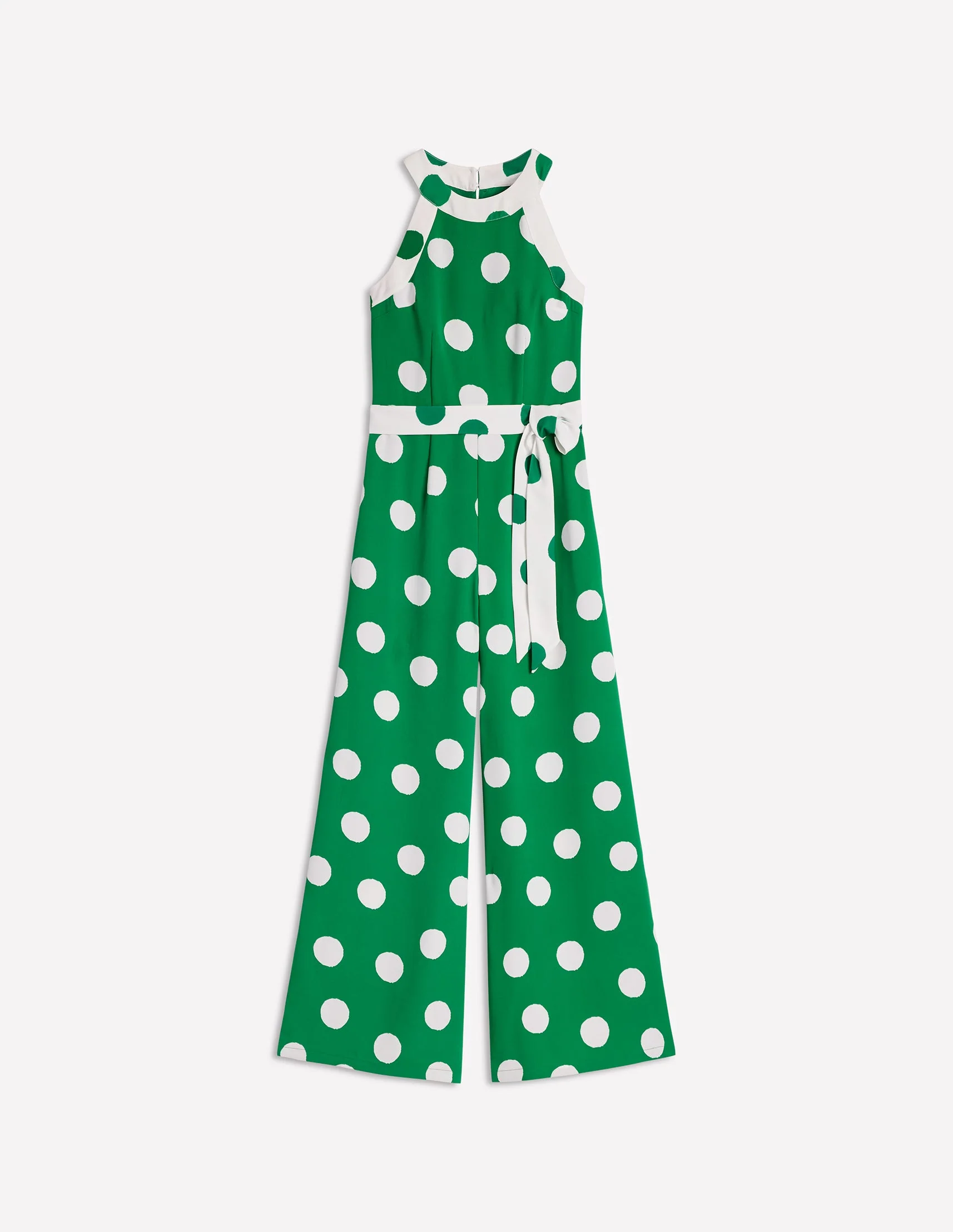 Colourblock Halter Jumpsuit-Rich Emerald, Abstract Dot - Image 6