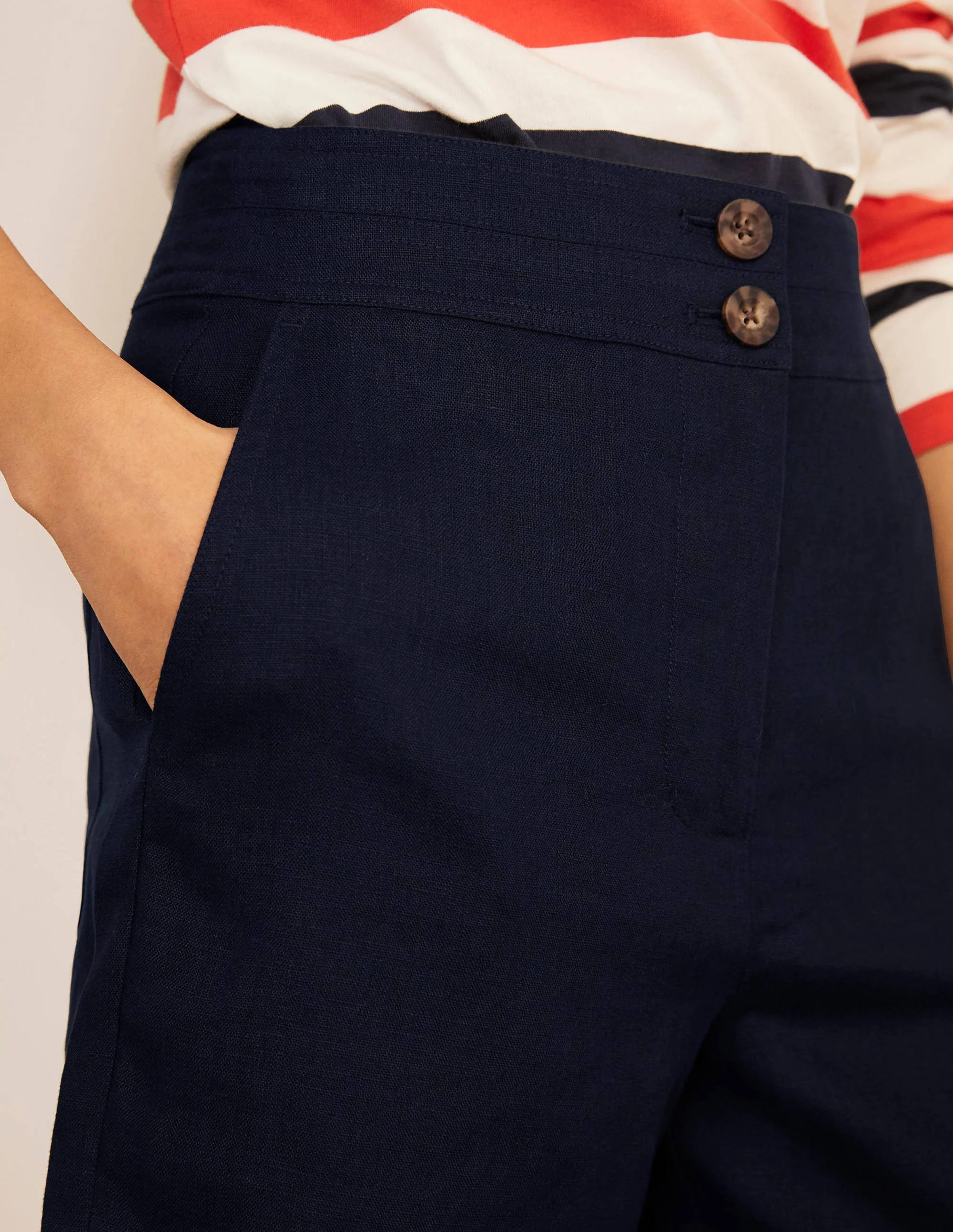 Cornwall Linen Shorts-Navy - Image 3