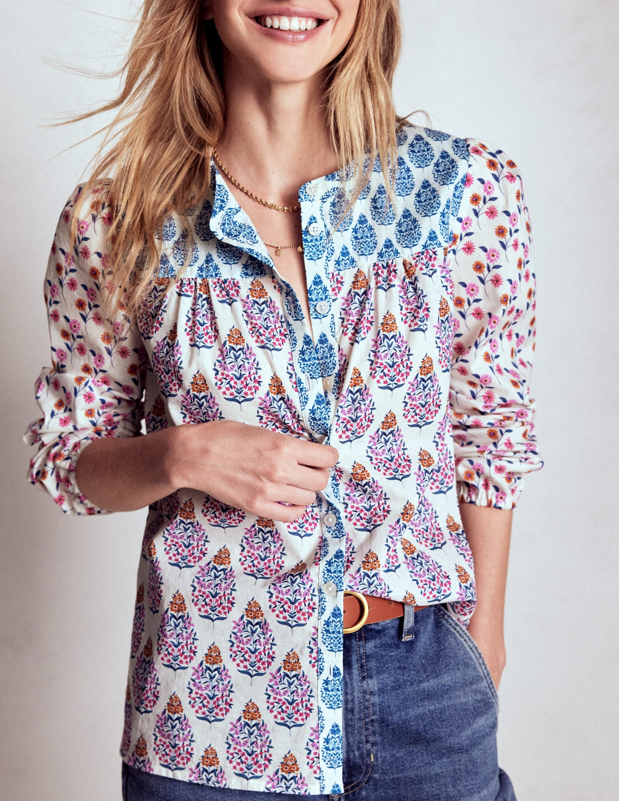 Corrine Cotton Top-Multi, Wildflower Bouquet - Image 3