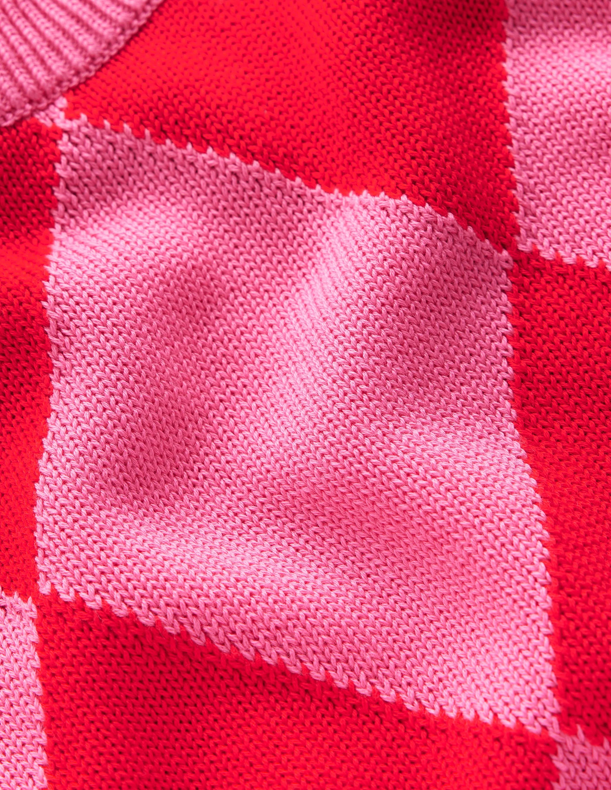 Cotton Argyle Tank-Pink Rose and Poppy Red Argyle - Image 7