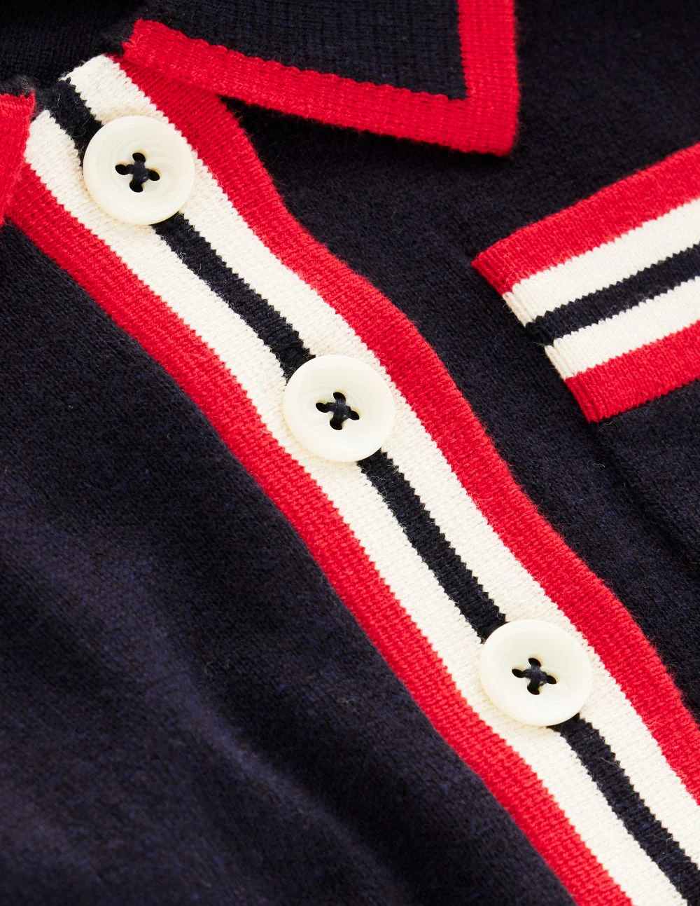 Cotton Henley T-shirt-Navy - Image 6