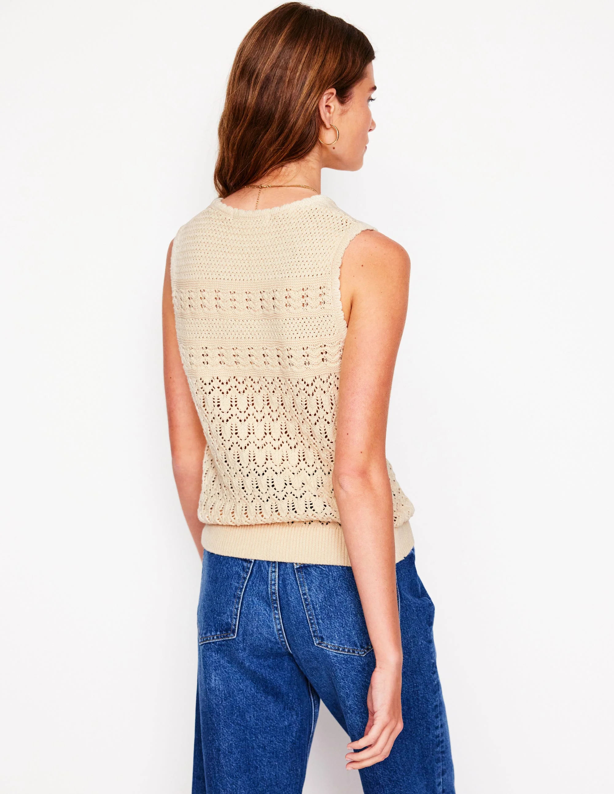 Cotton Stitch Crew Tank-Warm Ivory - Image 3