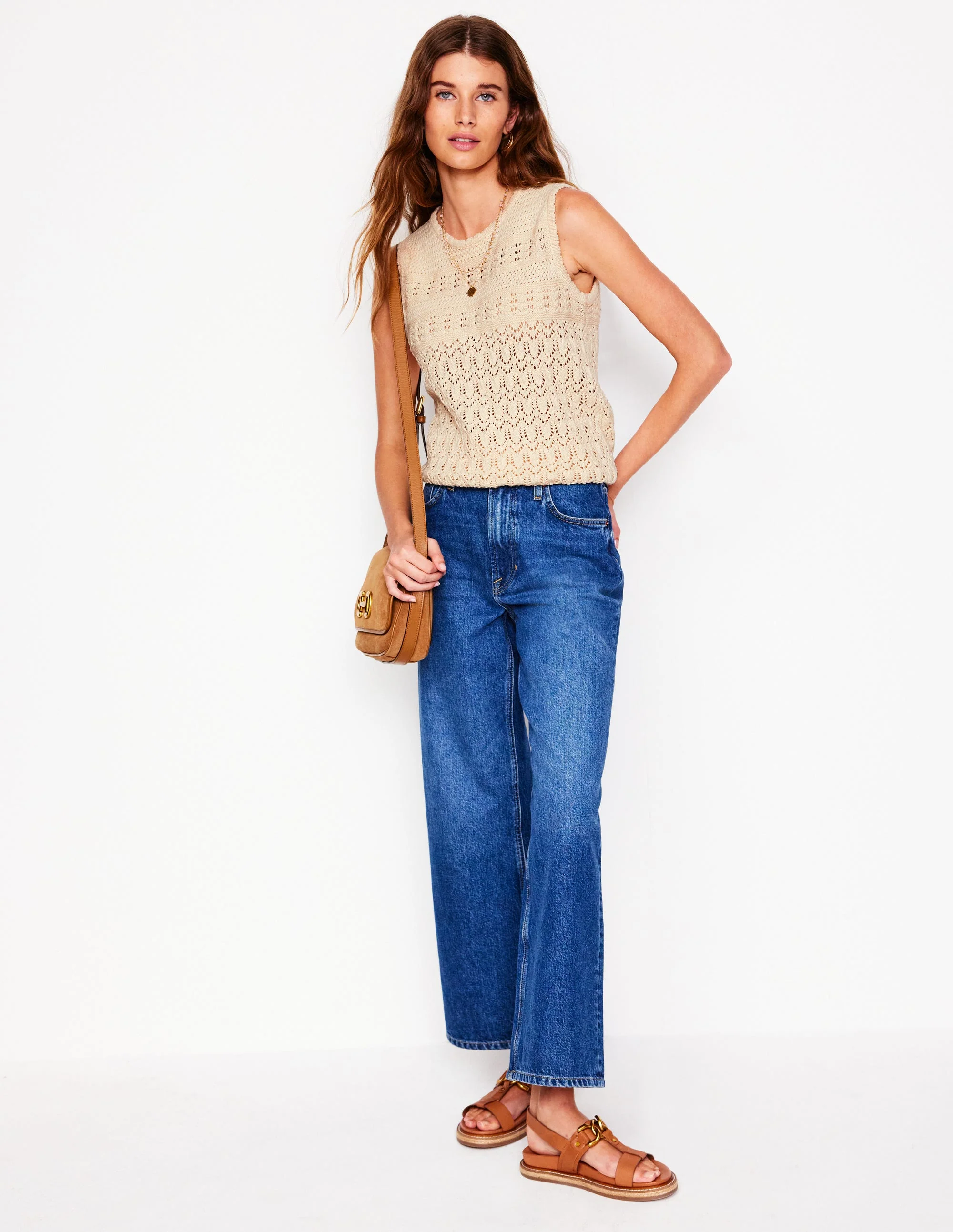 Cotton Stitch Crew Tank-Warm Ivory - Image 4
