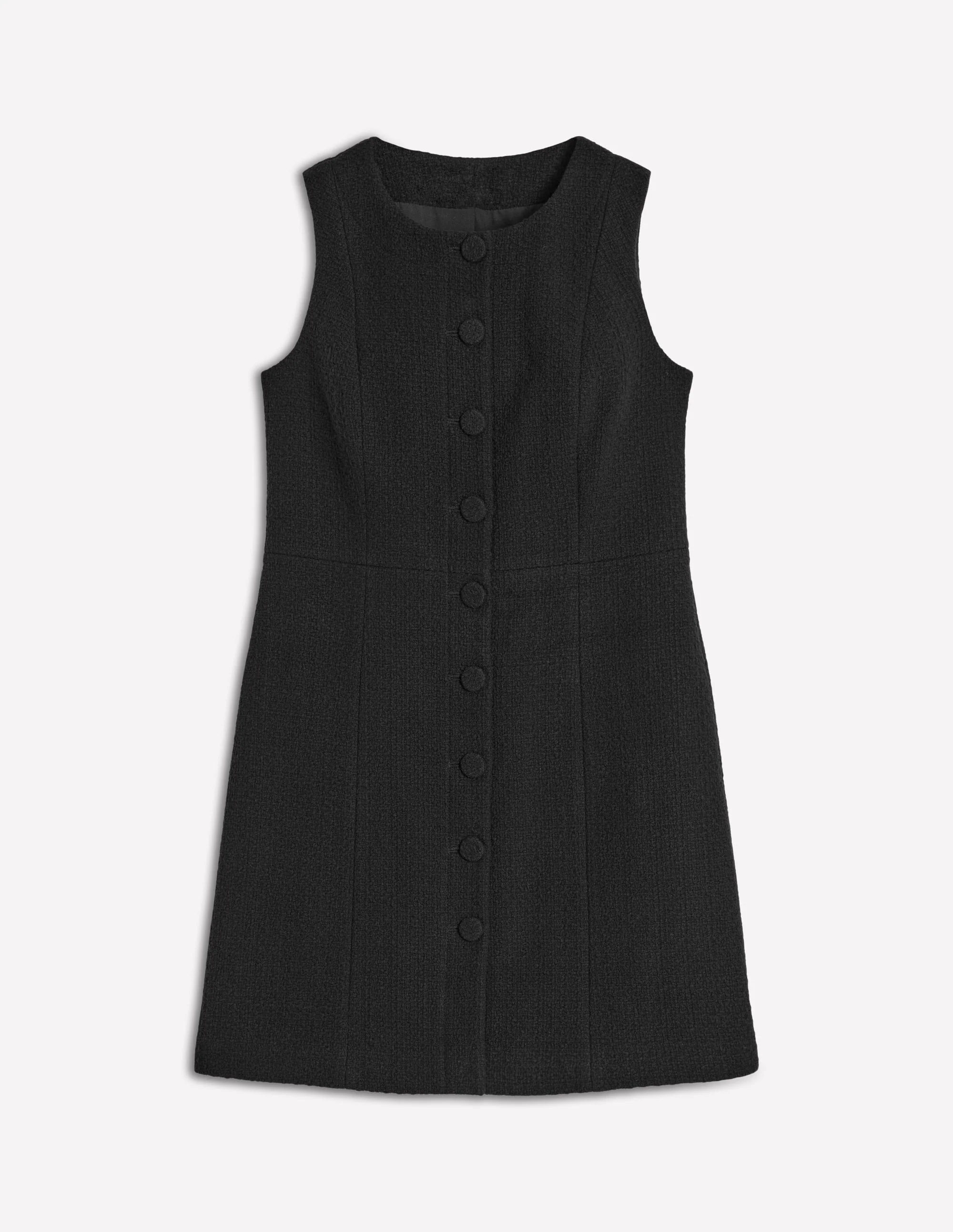 Cotton Texture Shift Dress-Black - Image 5
