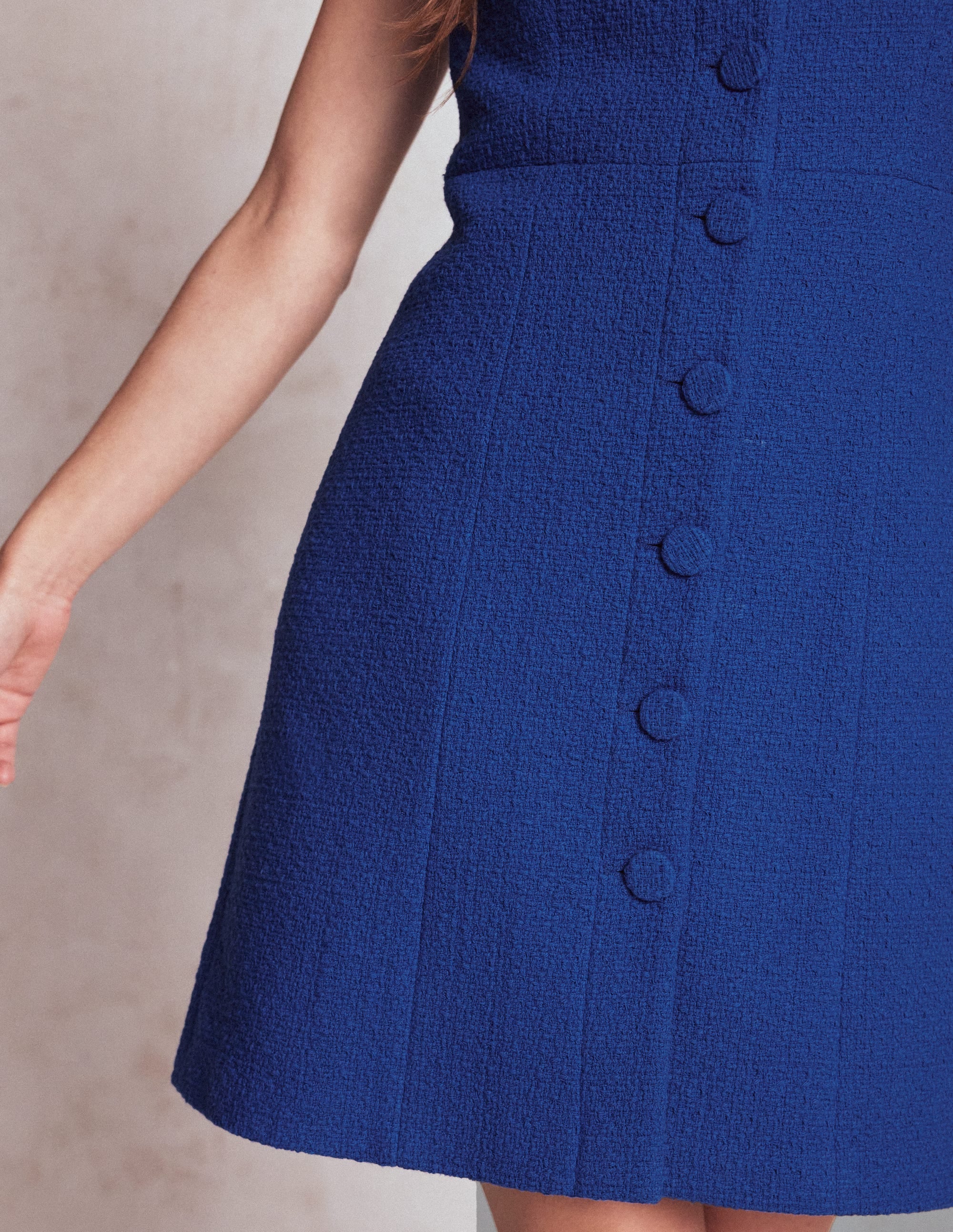 Cotton Texture Shift Dress-Gallery Blue - Image 2
